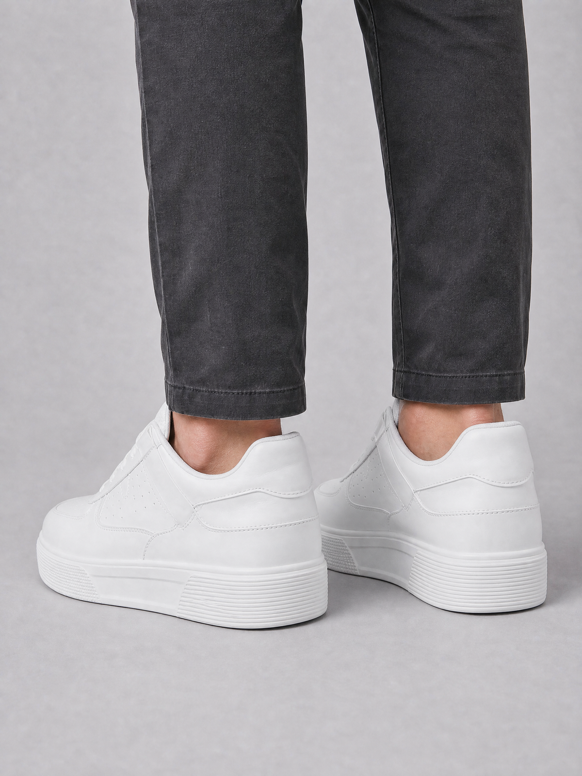 Men's Leather Casual Platform Trainers