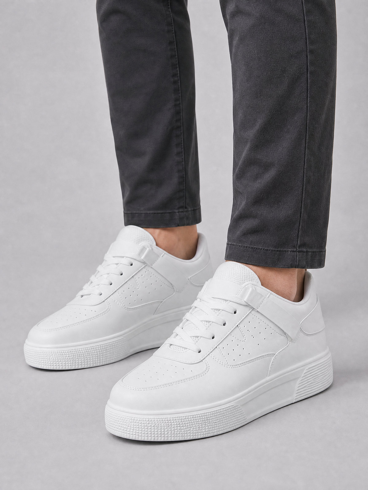 Men's Leather Casual Platform Trainers