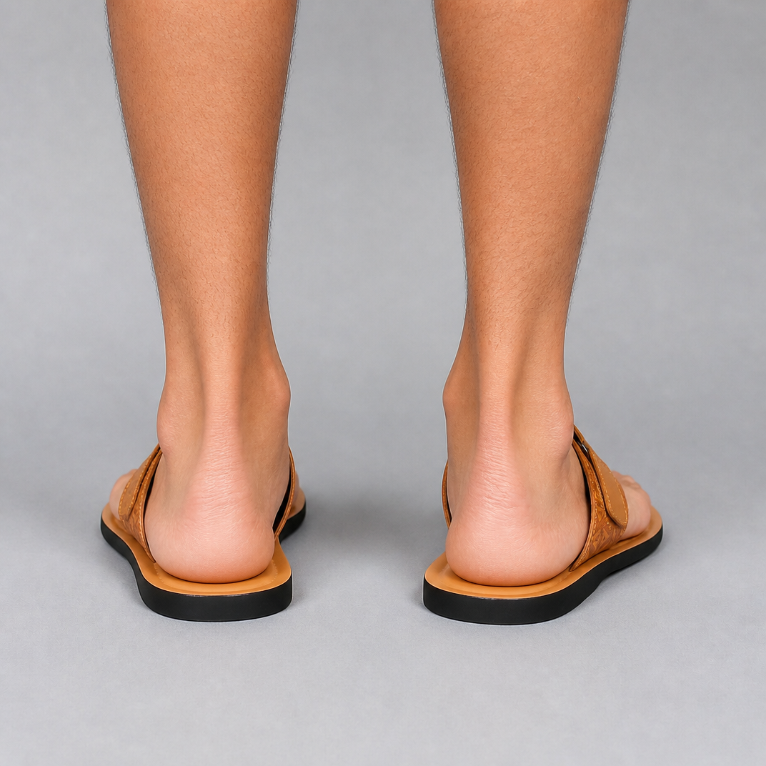 Men's Leather Cross-Strap Toe-Loop Sandals – Smart Summer Slides