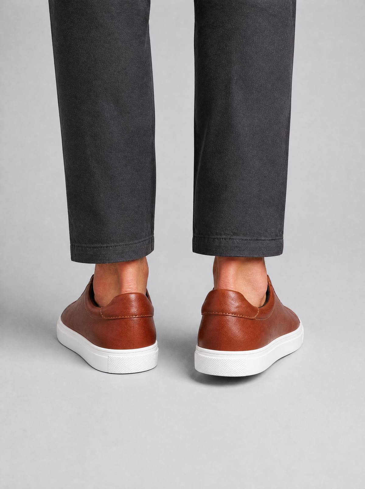 Men's Faux Leather Smart Casual Low Top Trainers - product view 6