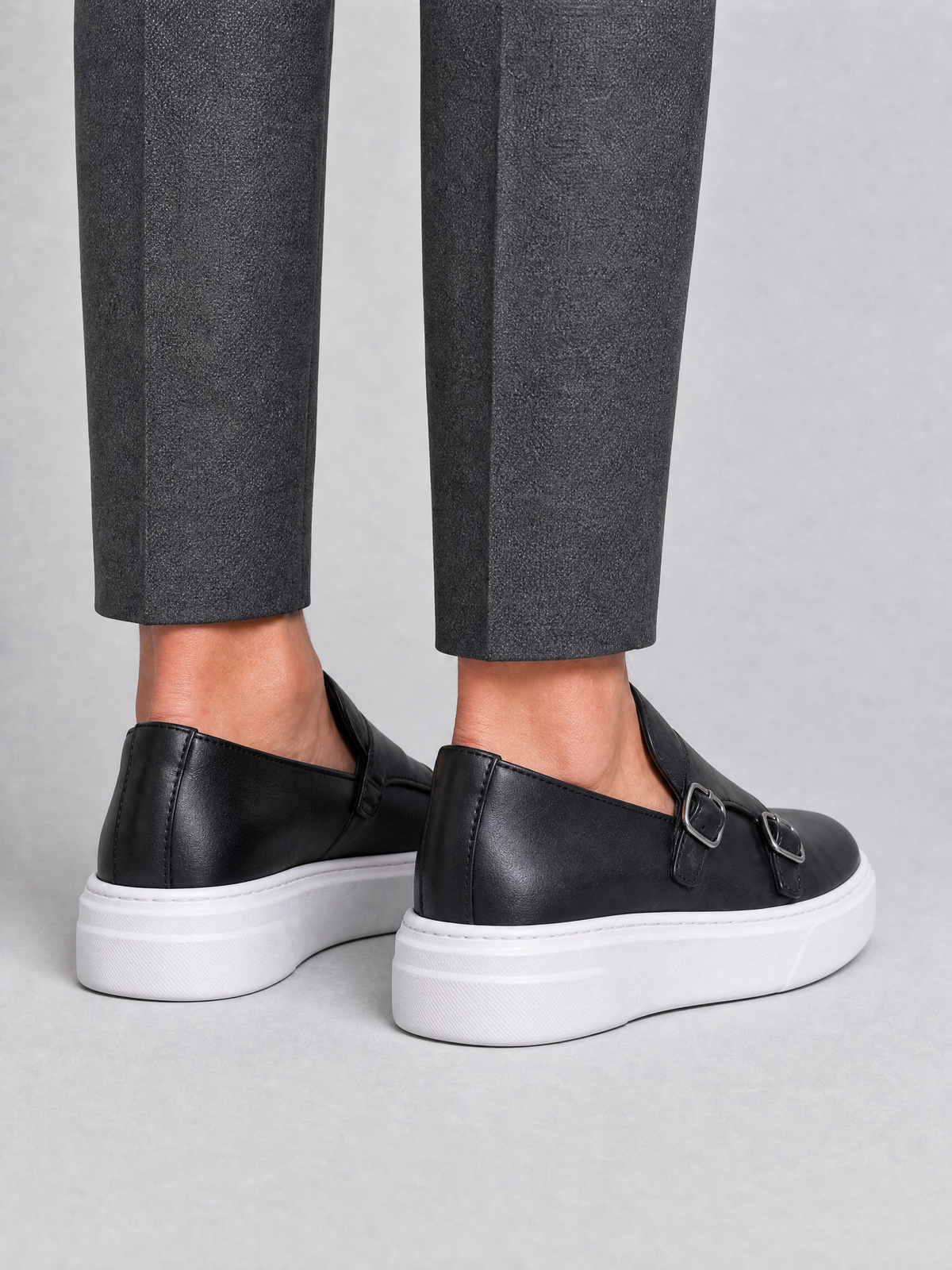 Men's Leather Smart Monk Strap Trainers