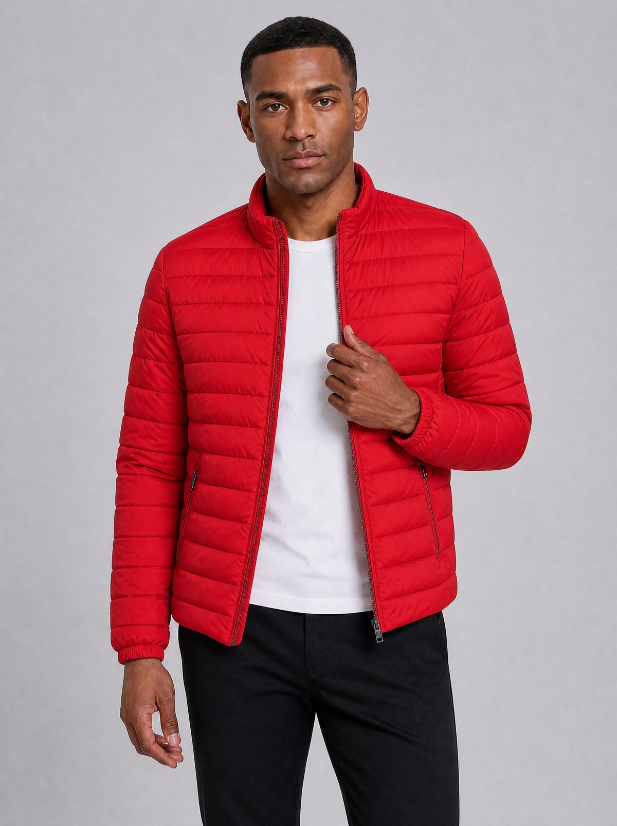 Men's Lightweight Quilted Slim Zip Jacket