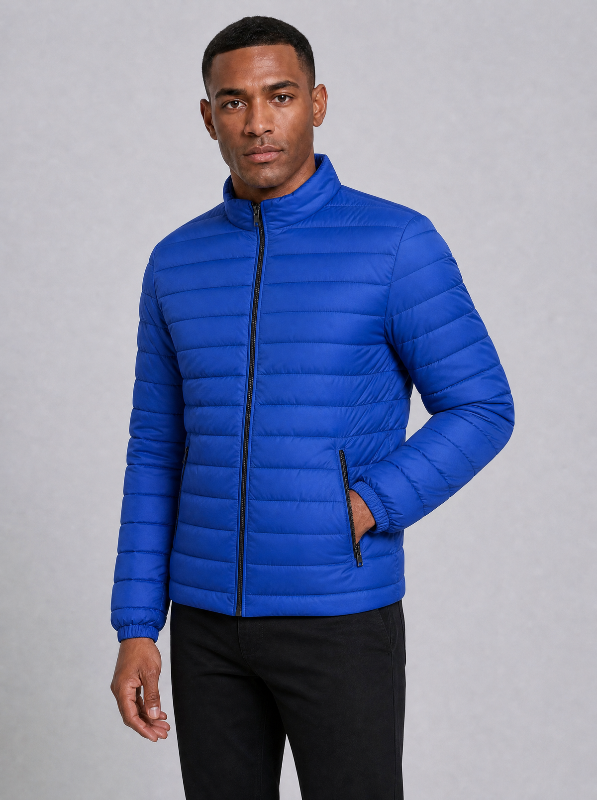 Men's Lightweight Quilted Slim Zip Jacket
