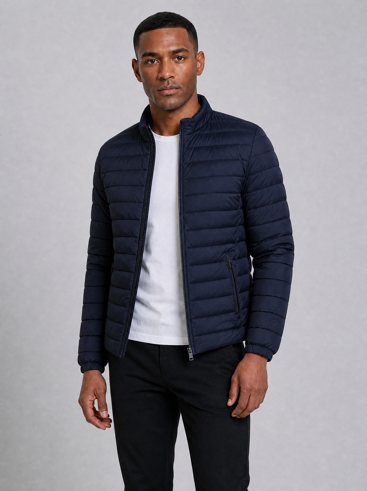 Men's Lightweight Quilted Slim Zip Jacket