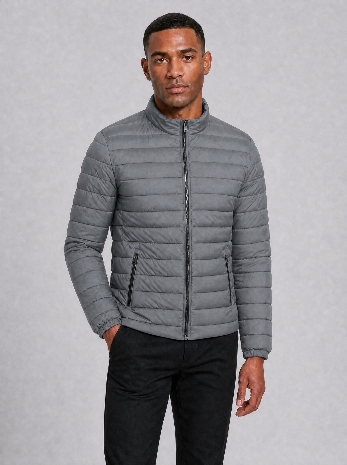 Men's Lightweight Quilted Slim Zip Jacket