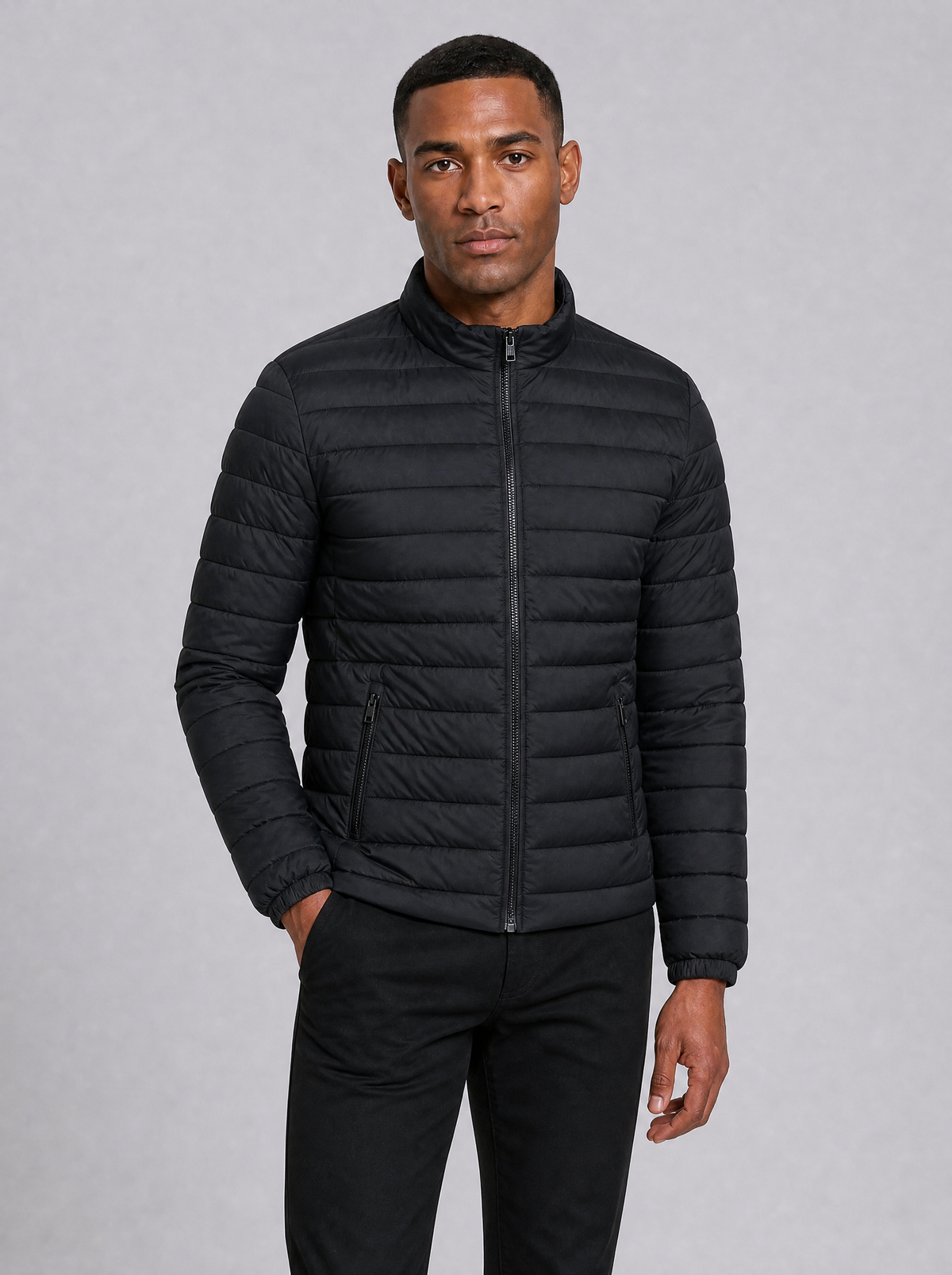 Men's Lightweight Quilted Slim Zip Jacket