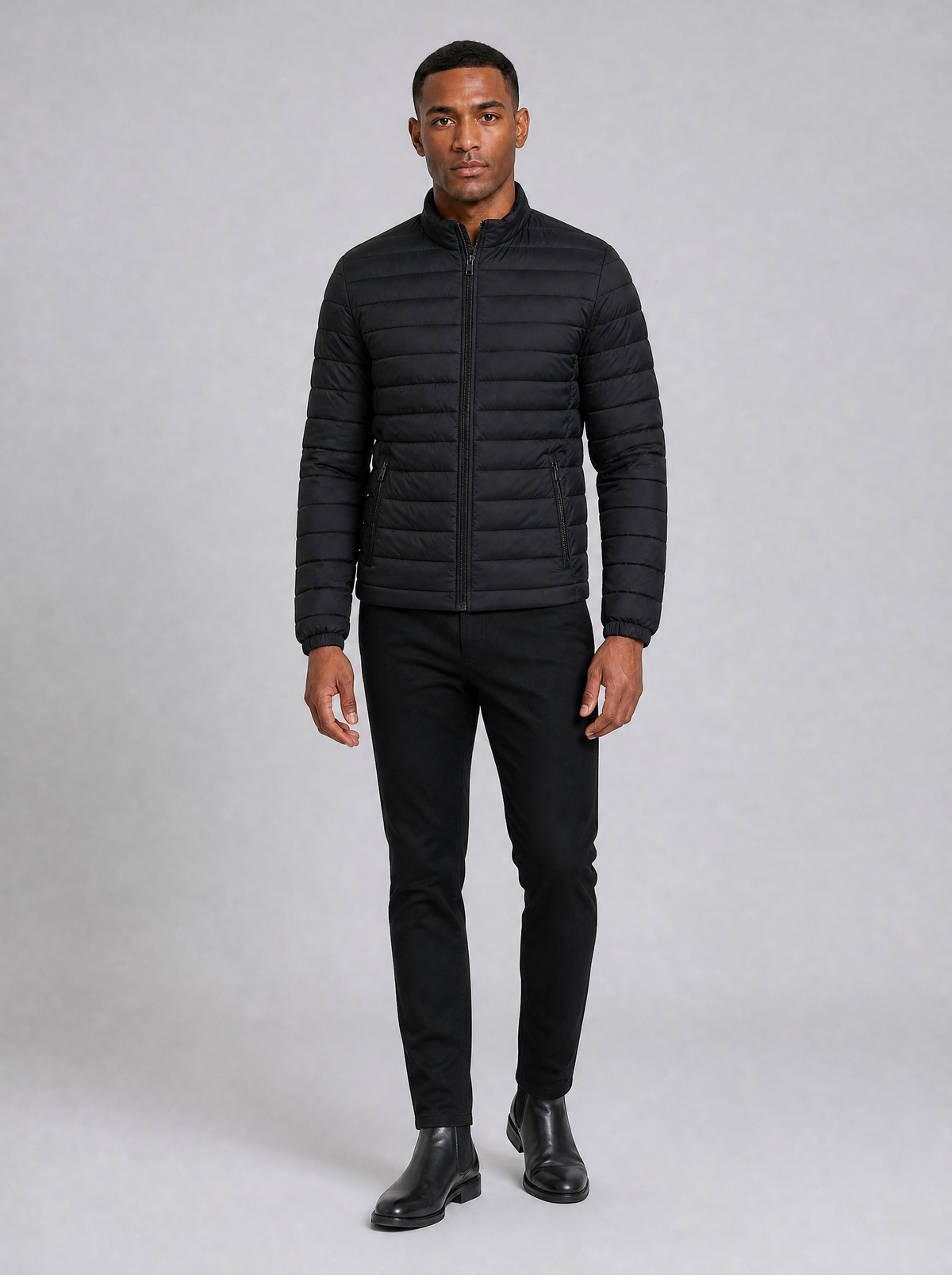 Men's Lightweight Quilted Slim Zip Jacket