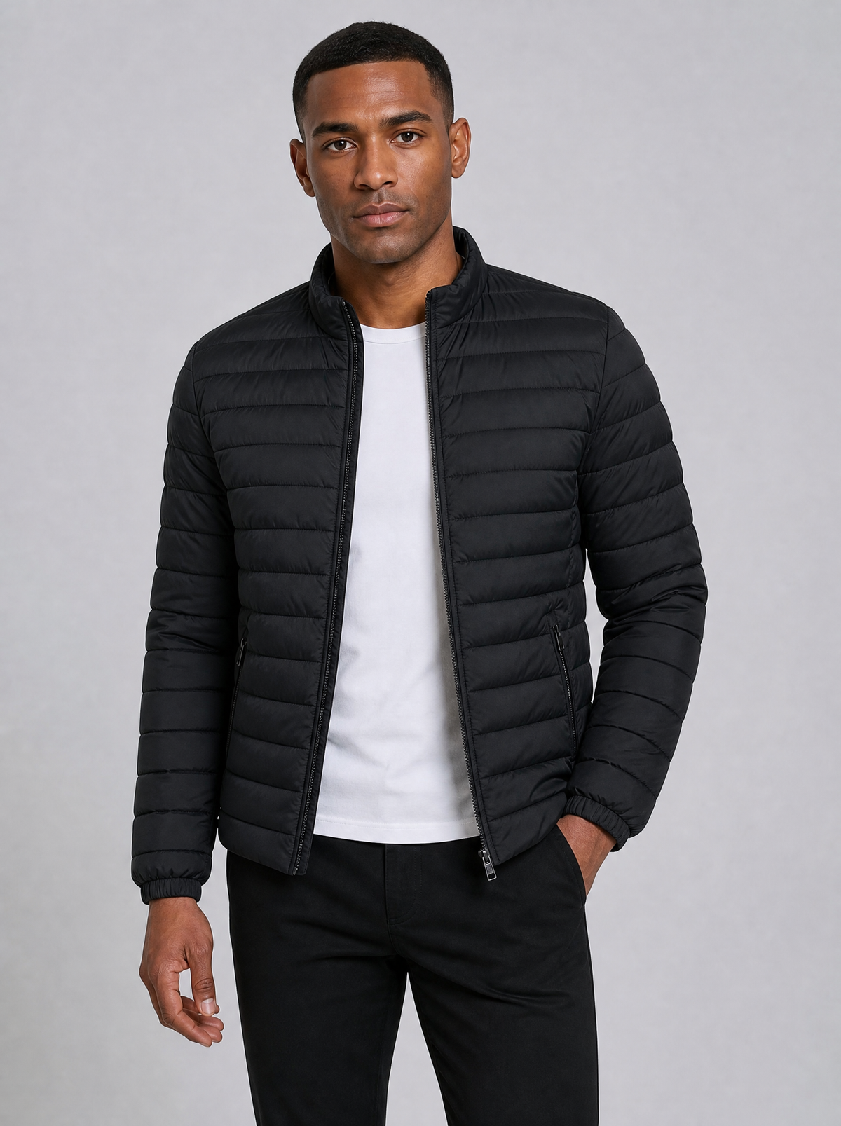 Men's Lightweight Quilted Slim Zip Jacket