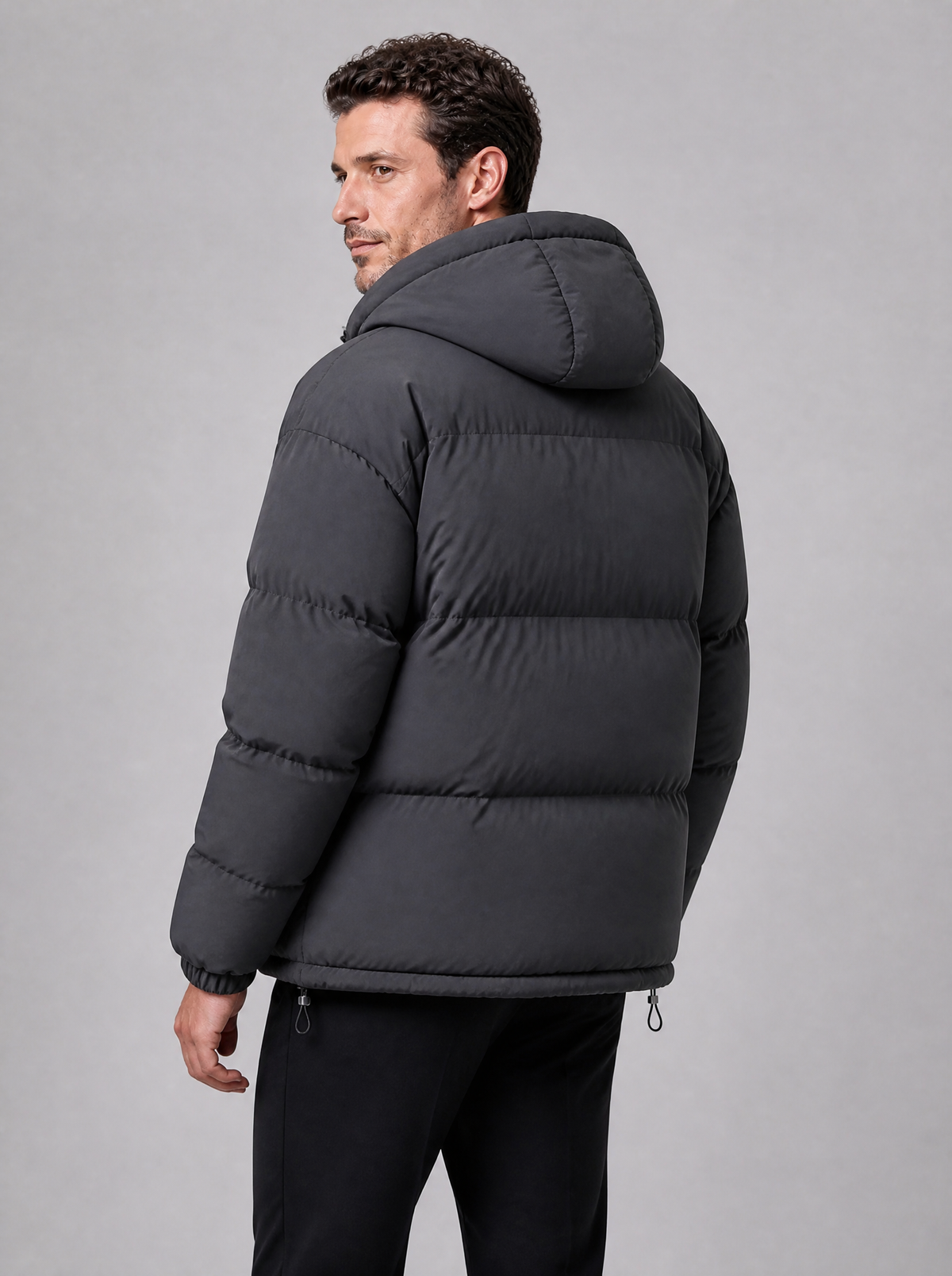 Men's Matte Padded Regular Hooded Puffer Jacket