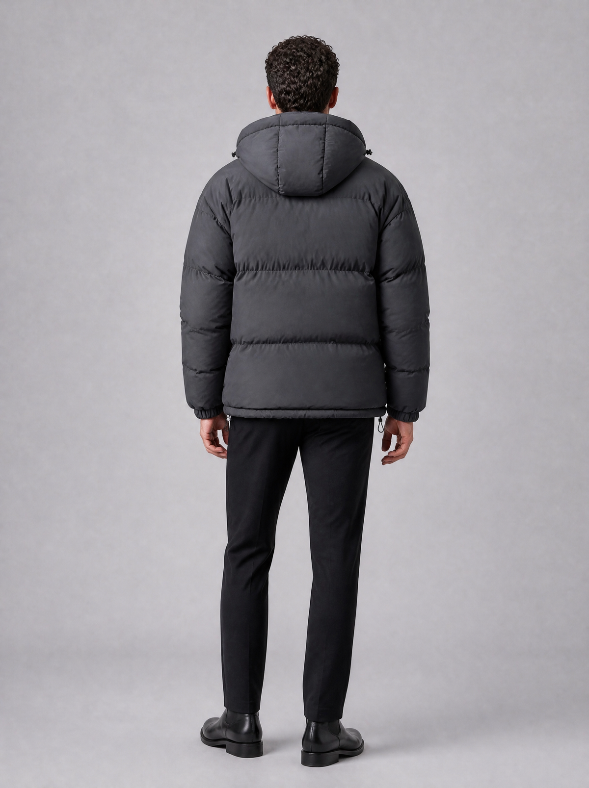 Men's Matte Padded Regular Hooded Puffer Jacket