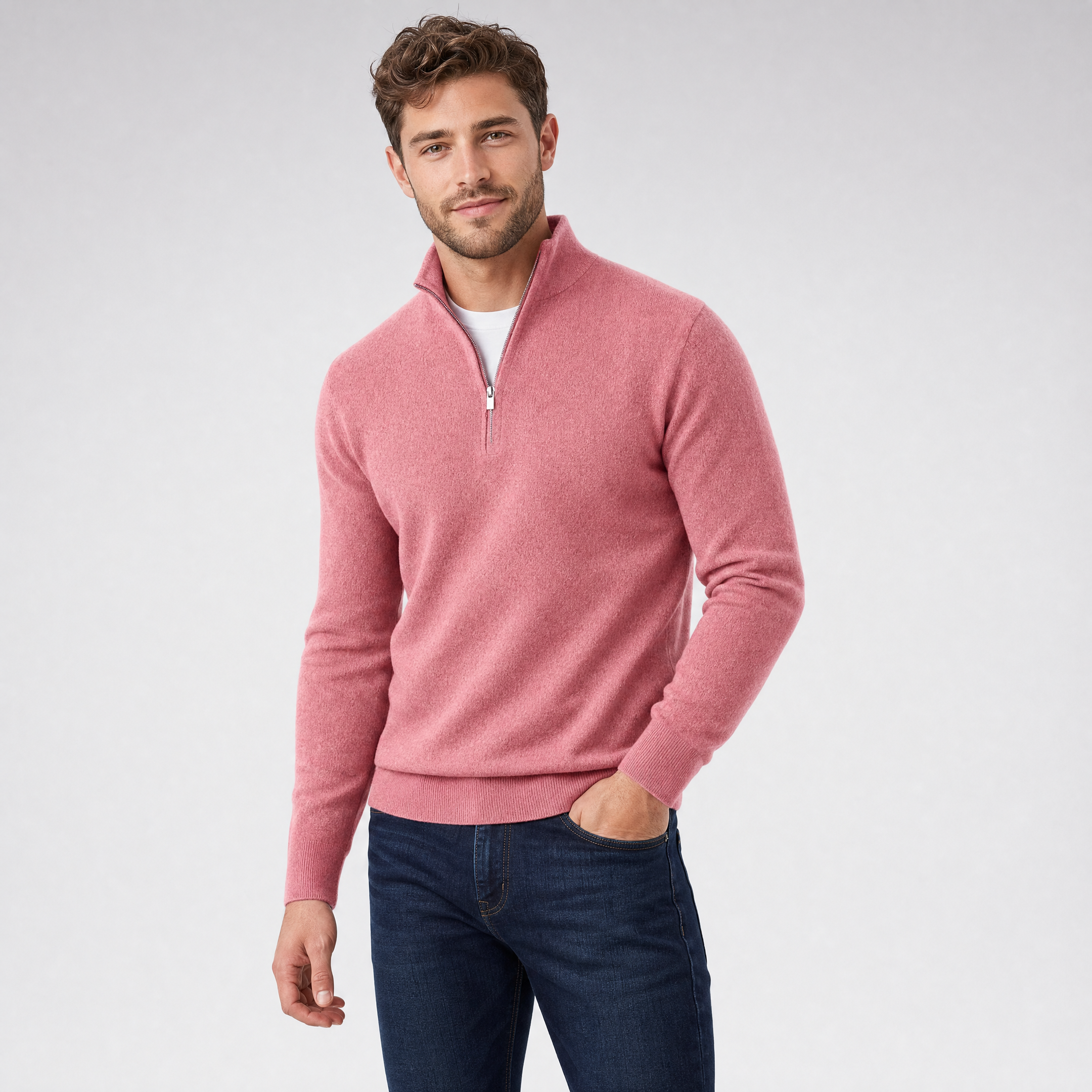 Men's Merino Wool Quarter Zip Jumper – Half Zip Pullover