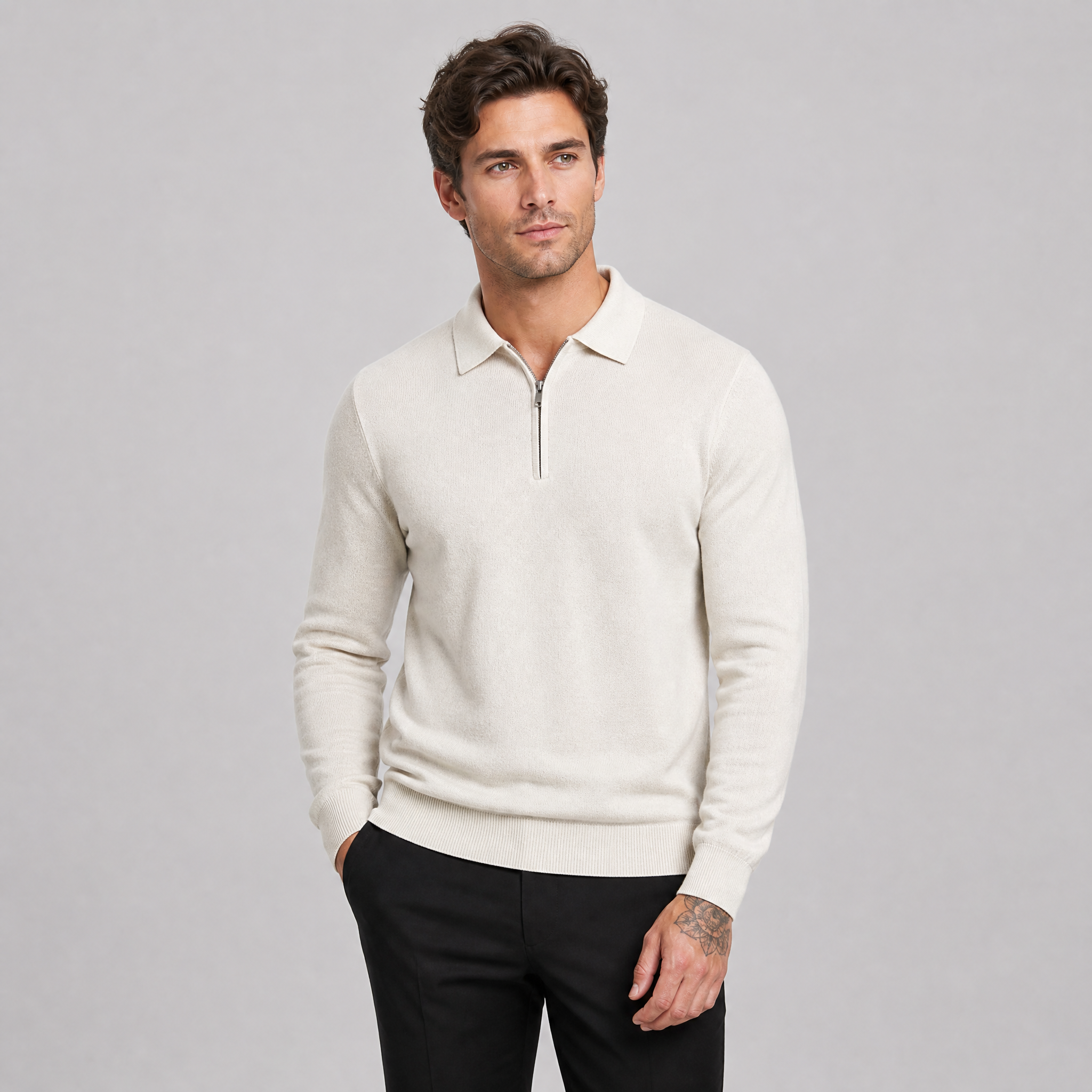 Men's Merino Wool Roll Neck Jumper – Polo Neck Turtleneck Sweater