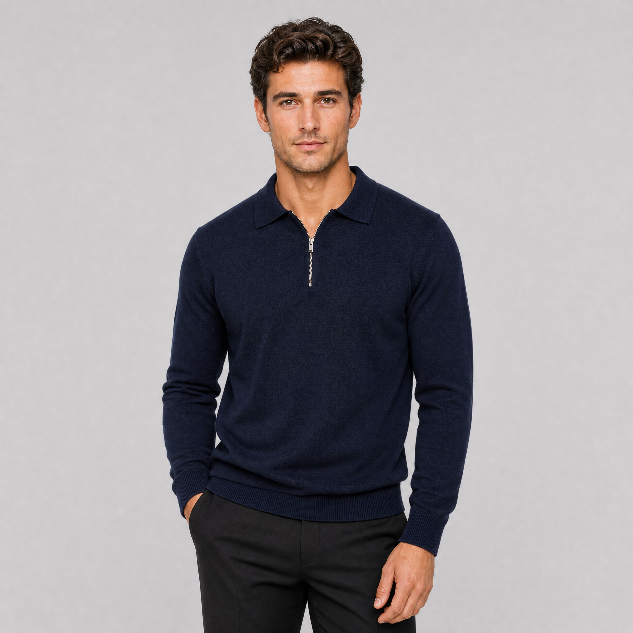 Men's Merino Wool Roll Neck Jumper – Polo Neck Turtleneck Sweater