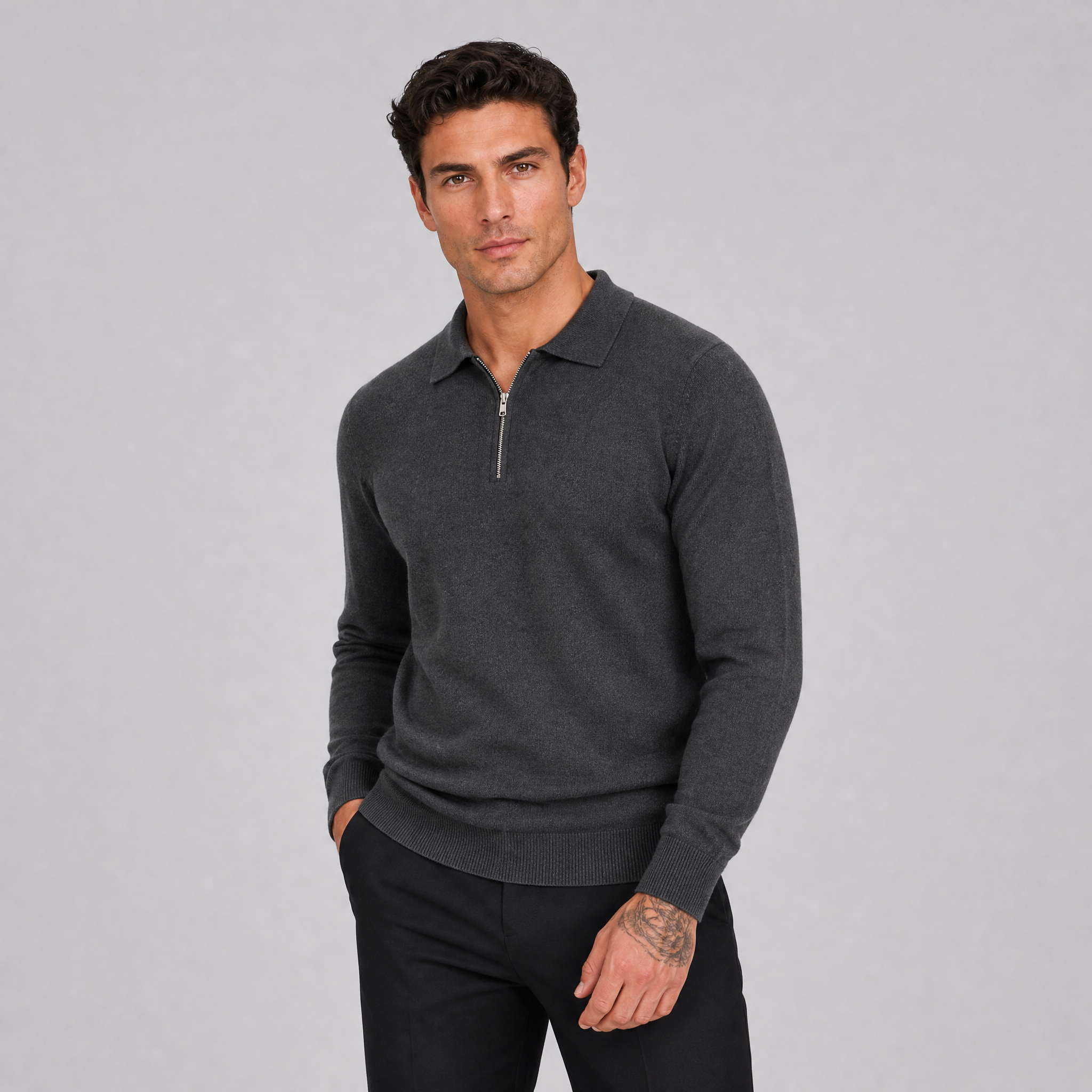 Men's Merino Wool Roll Neck Jumper – Polo Neck Turtleneck Sweater