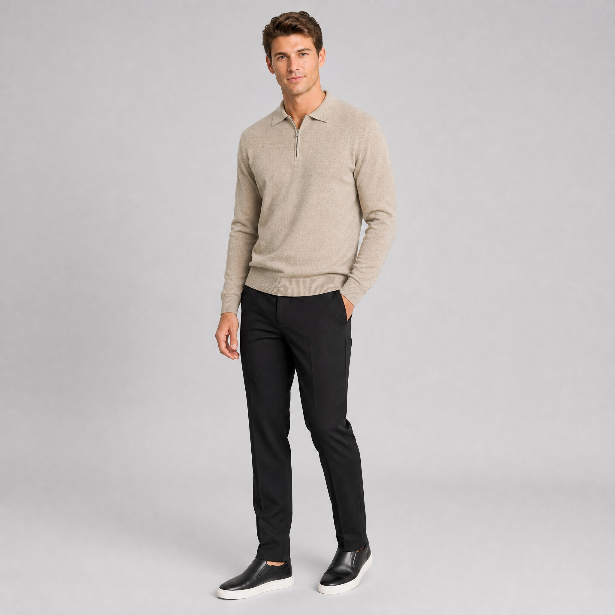 Men's Merino Wool Roll Neck Jumper – Polo Neck Turtleneck Sweater