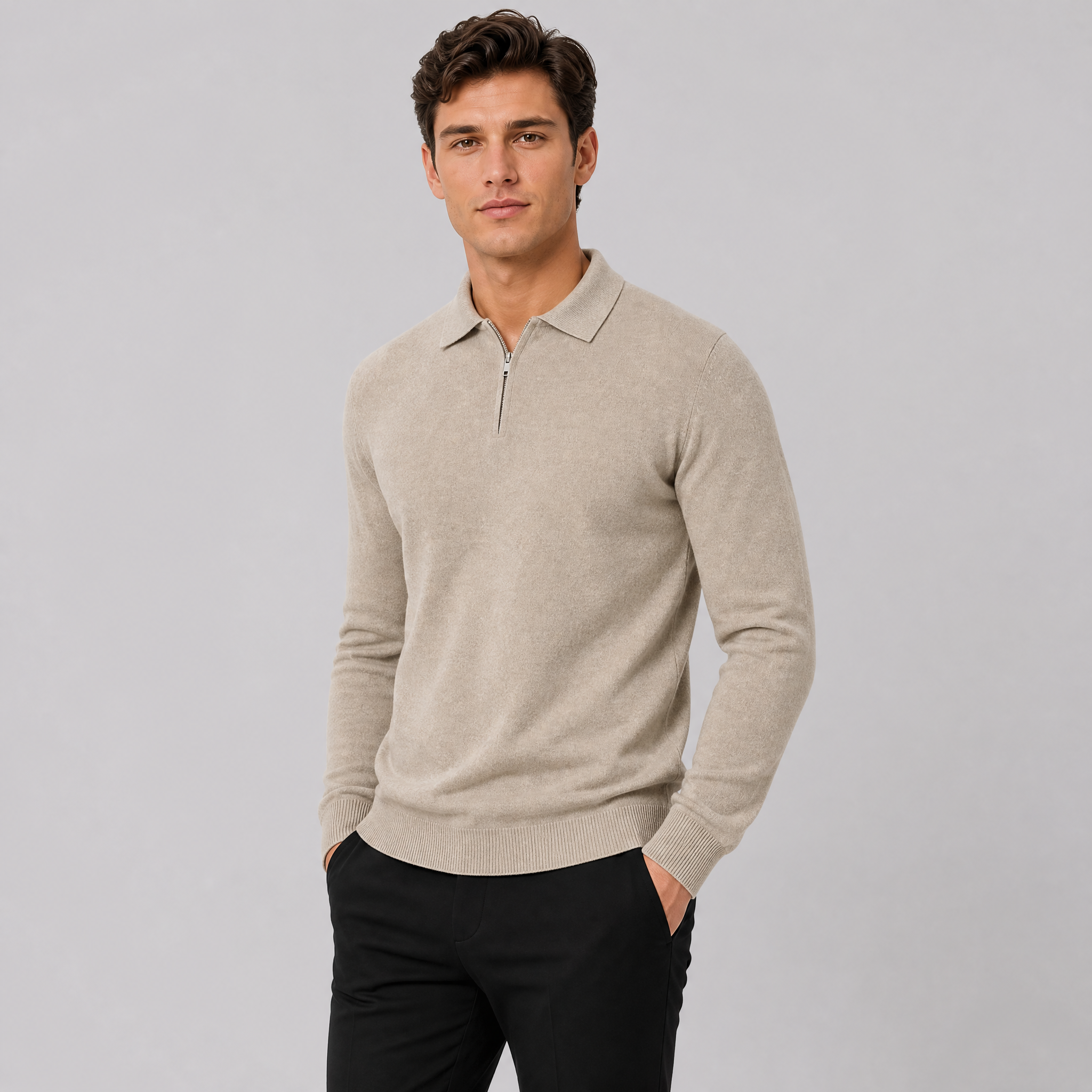 Men's Merino Wool Roll Neck Jumper – Polo Neck Turtleneck Sweater