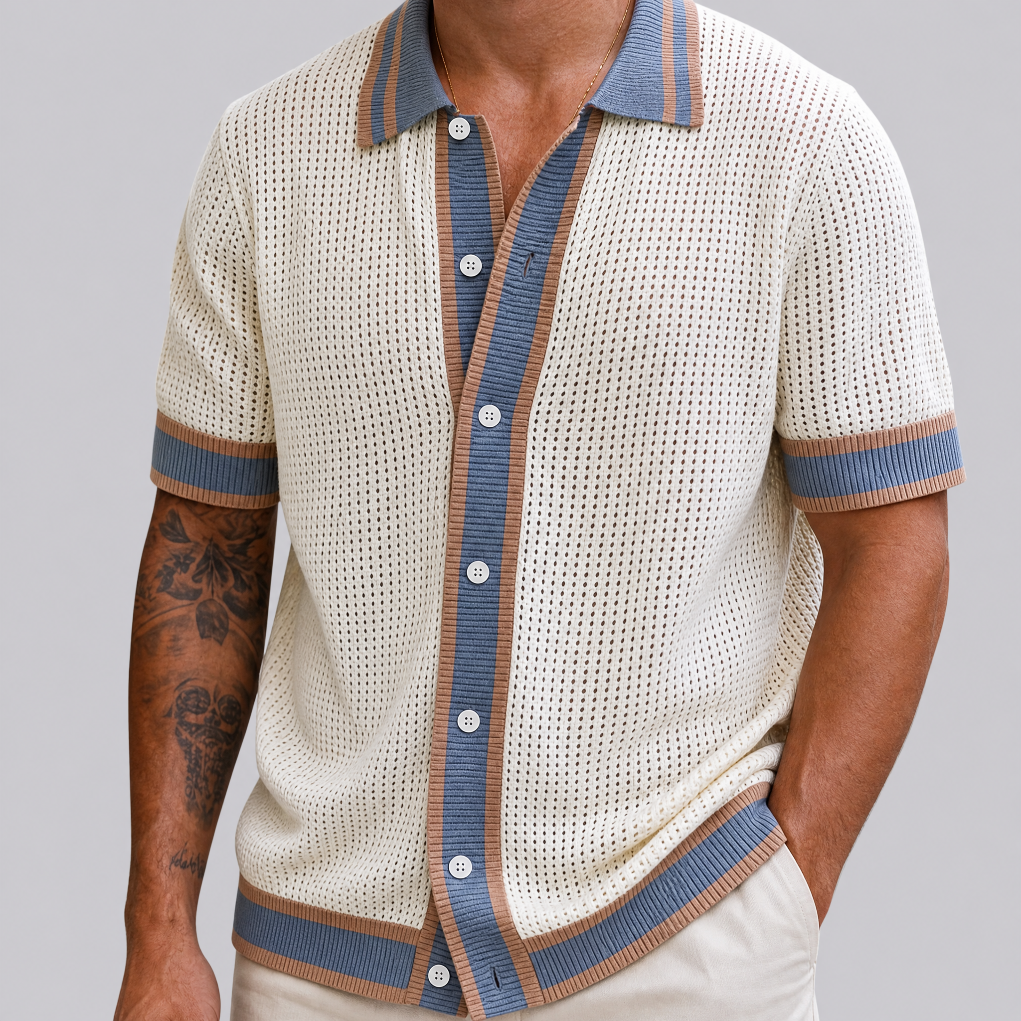 Men's Navy Knitted Polo Shirt – Men's Smart Casual Polo