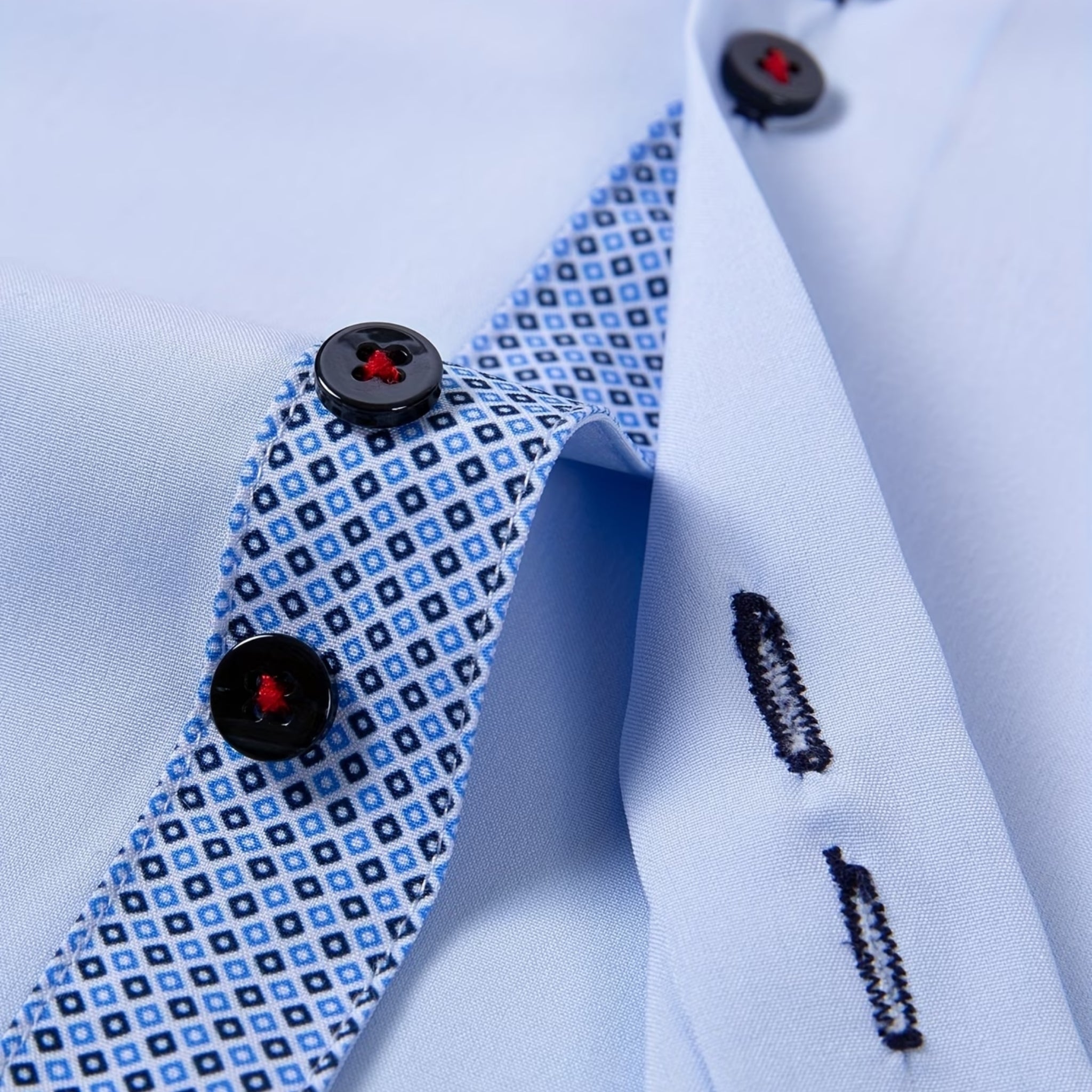 Men’s Patterned Trim Spring Business Shirt