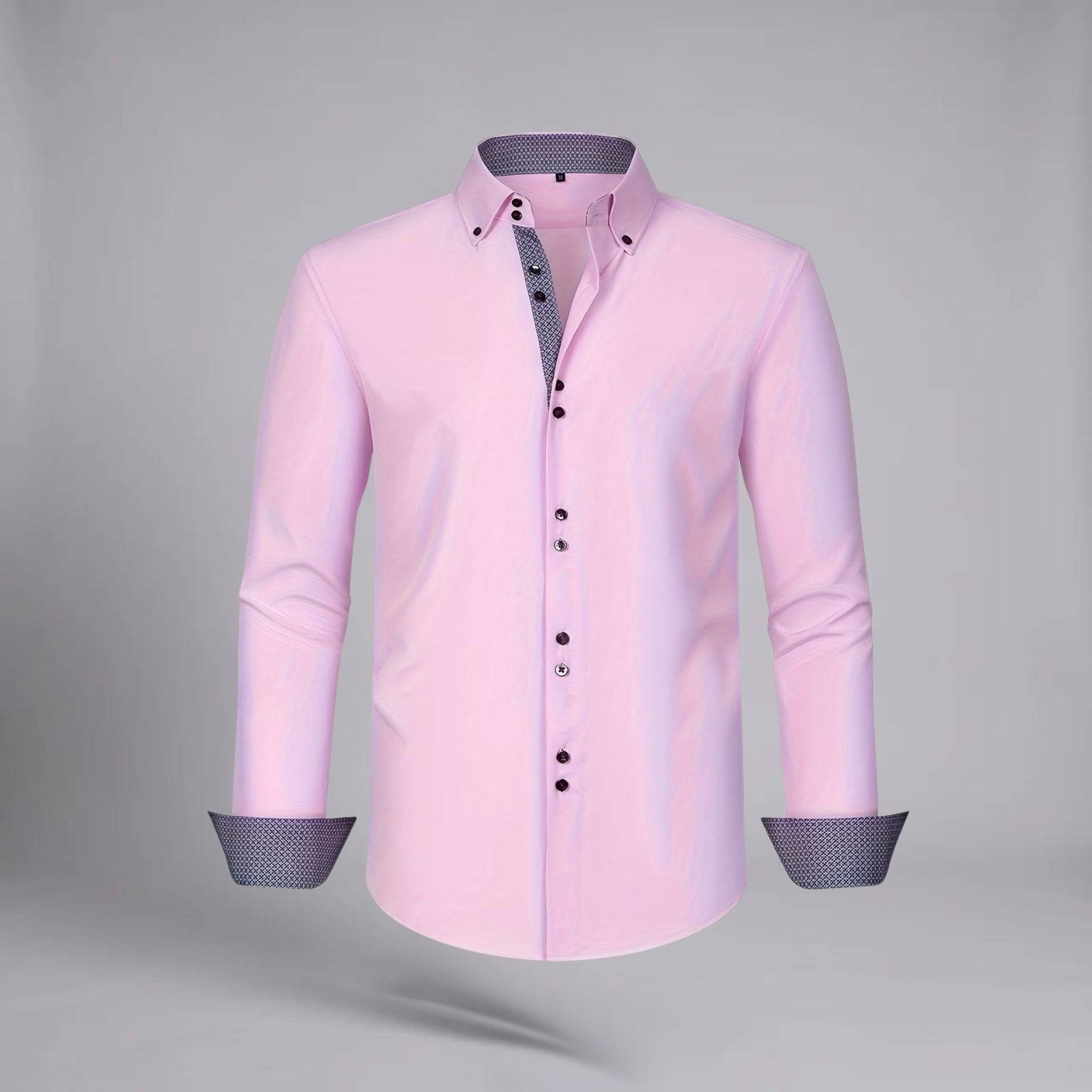 Men’s Patterned Trim Spring Business Shirt