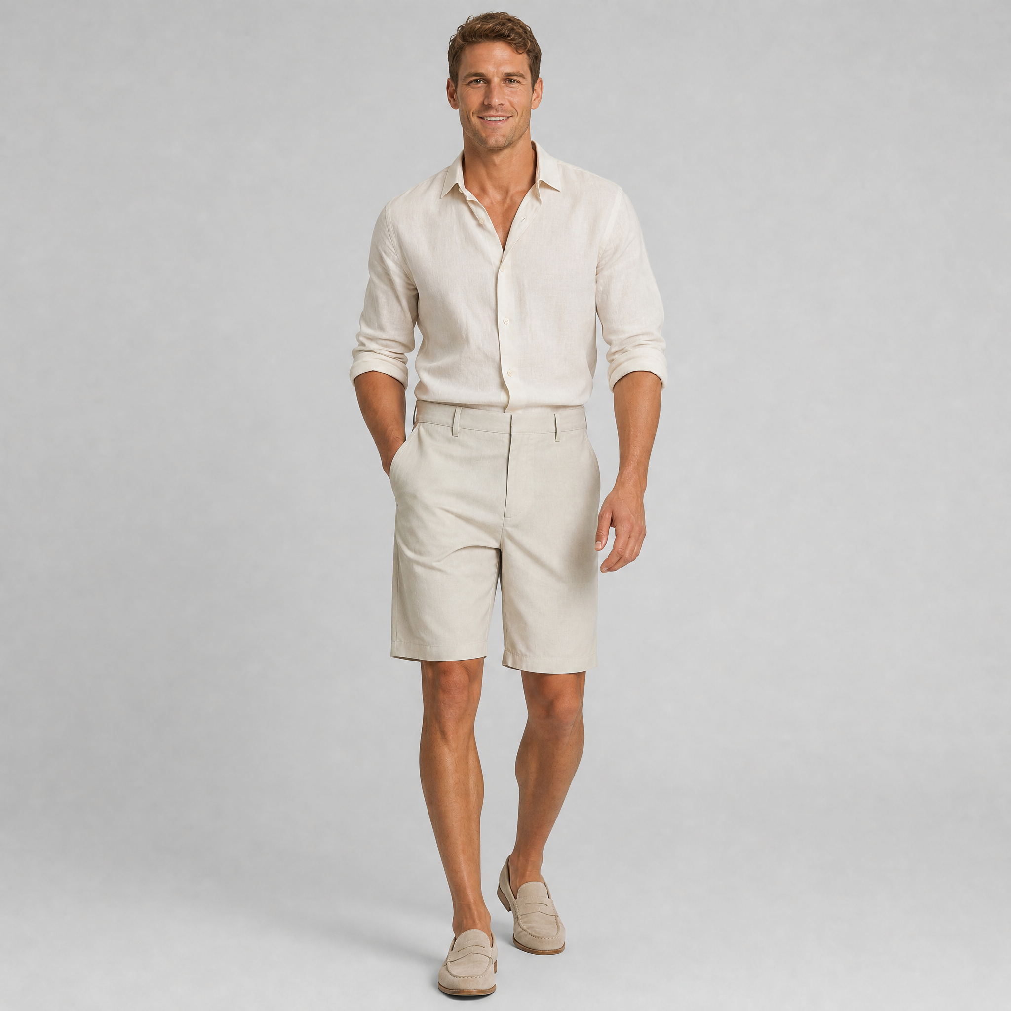Men’s Pure Linen Chino Shorts