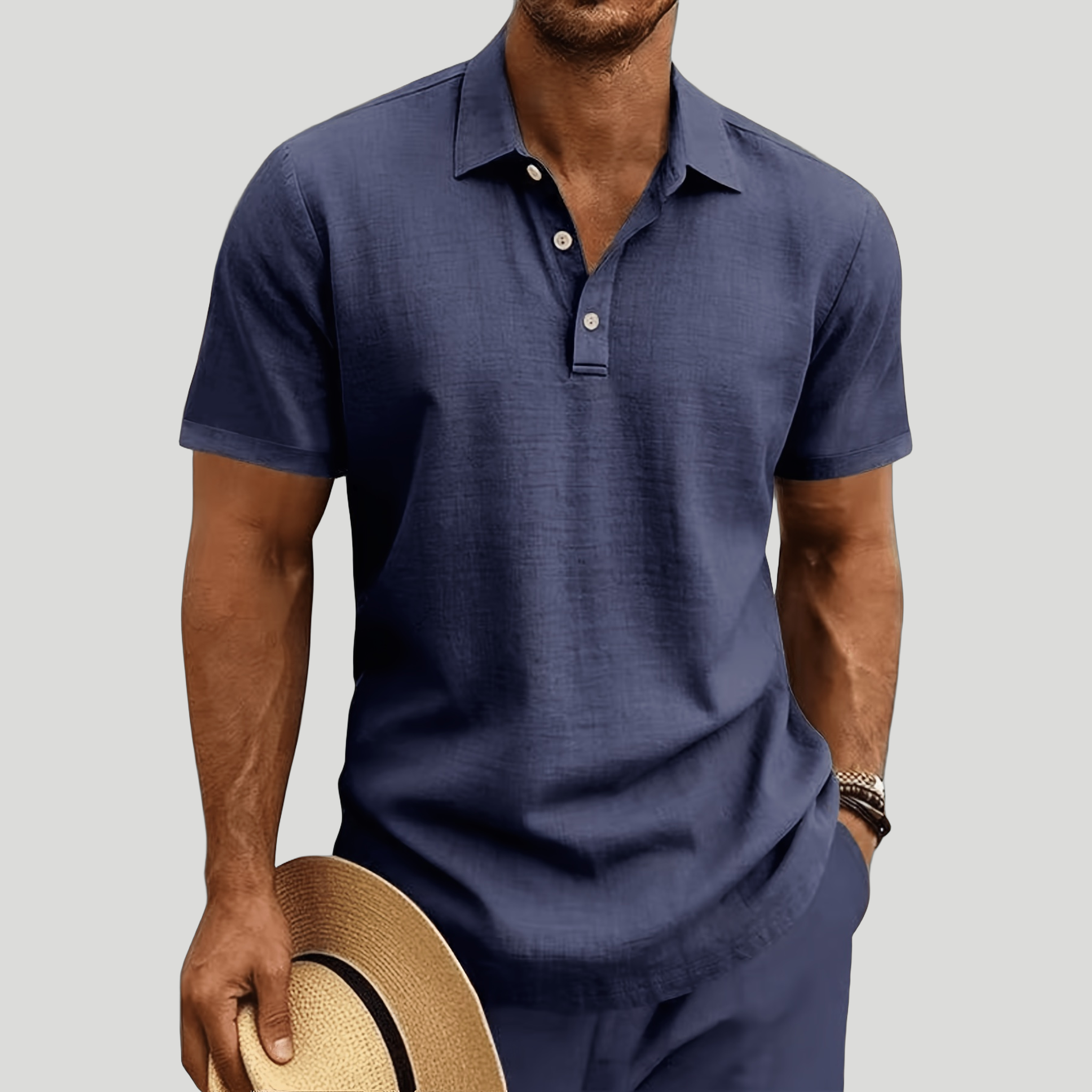 Men’s Pure Linen Resort Polo Shirt