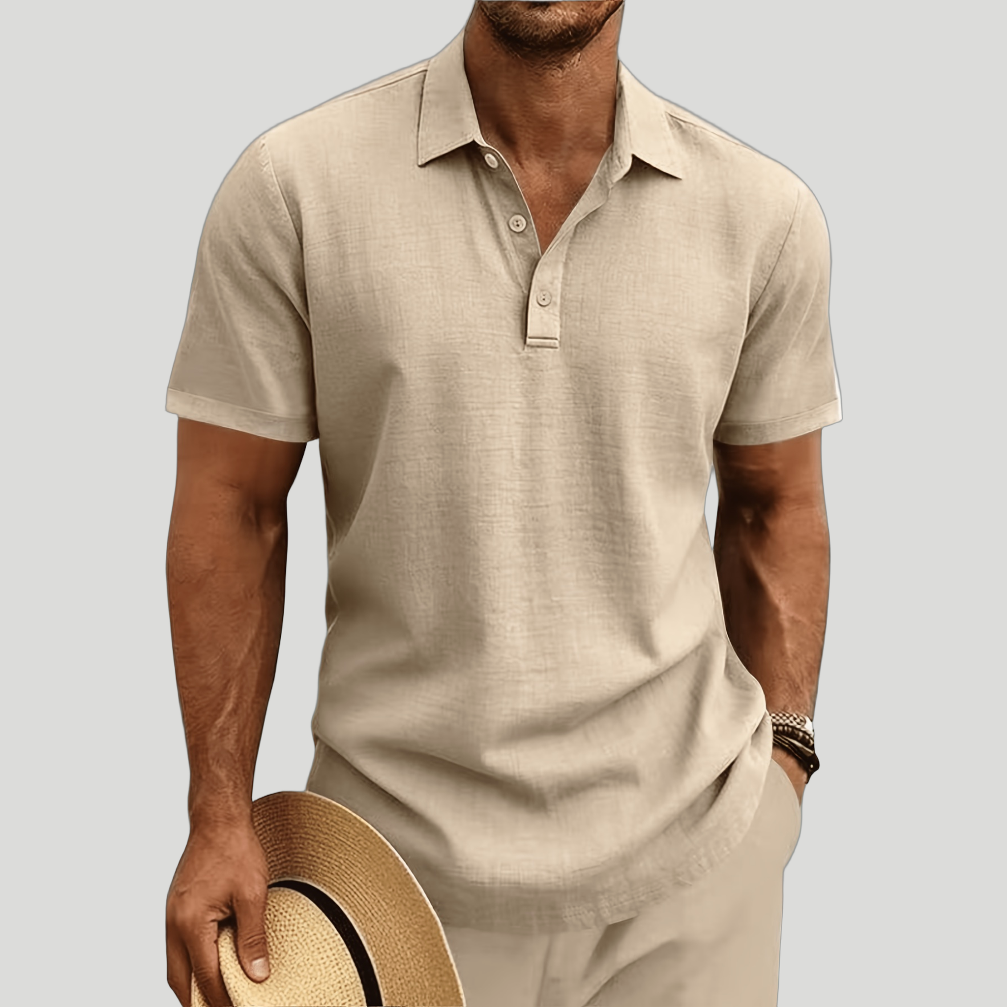 Men’s Pure Linen Resort Polo Shirt