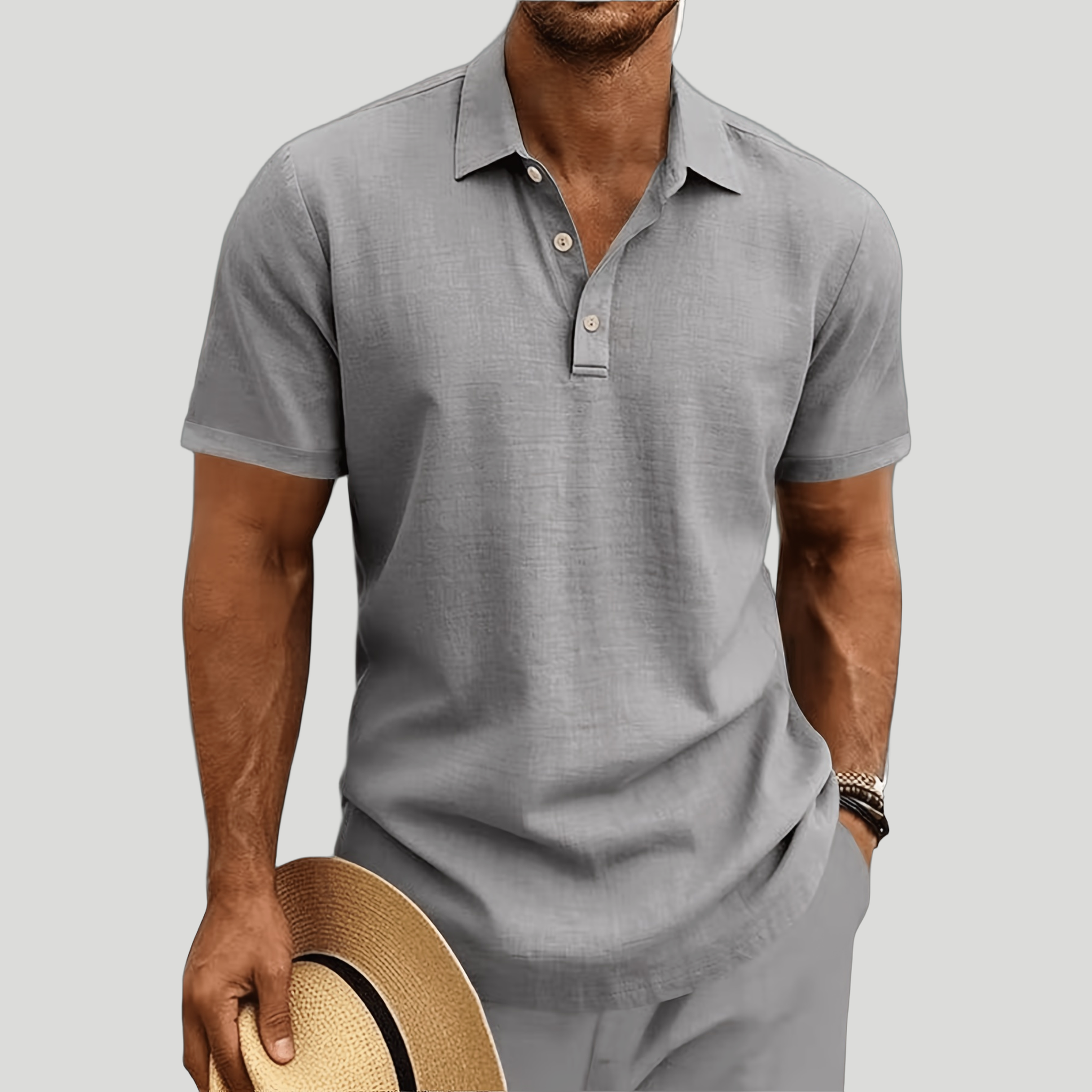 Men’s Pure Linen Resort Polo Shirt