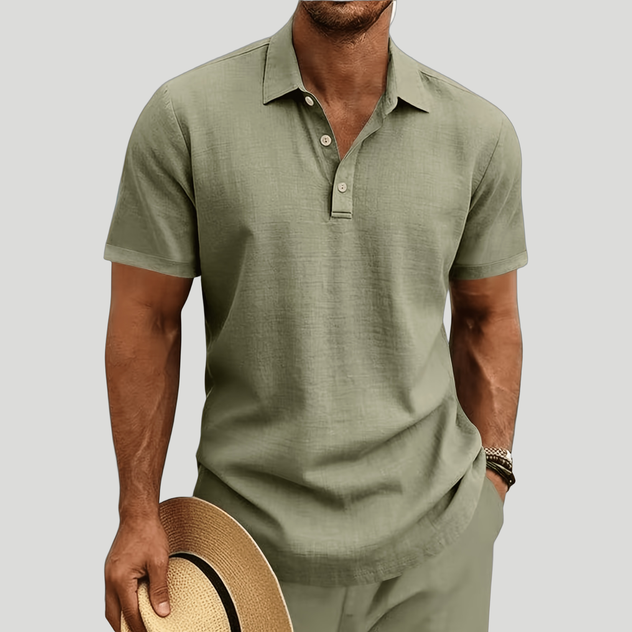 Men’s Pure Linen Resort Polo Shirt