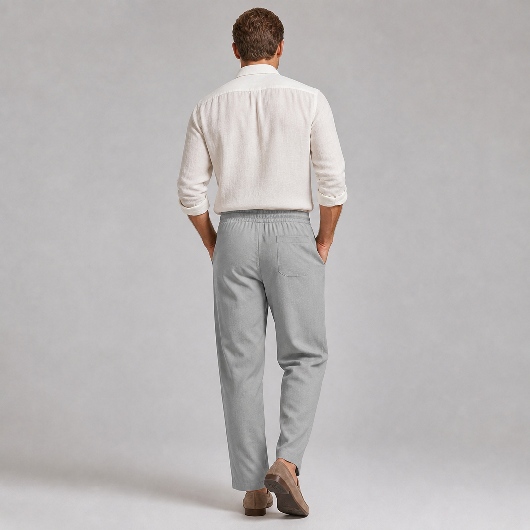 Men’s Relaxed-Fit Linen Drawstring Trousers