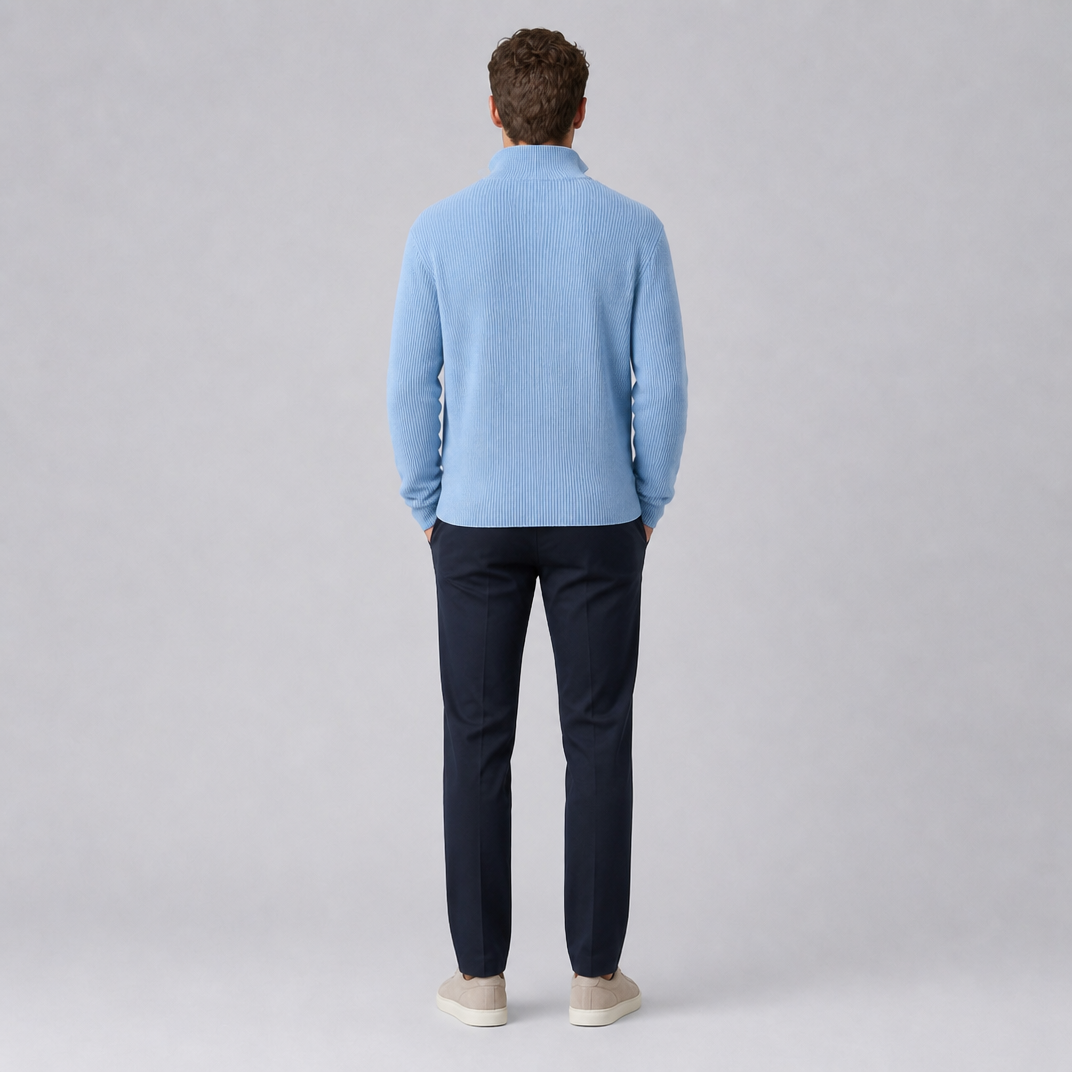 Men's Ribbed Quarter Zip Jumper Regular Fit