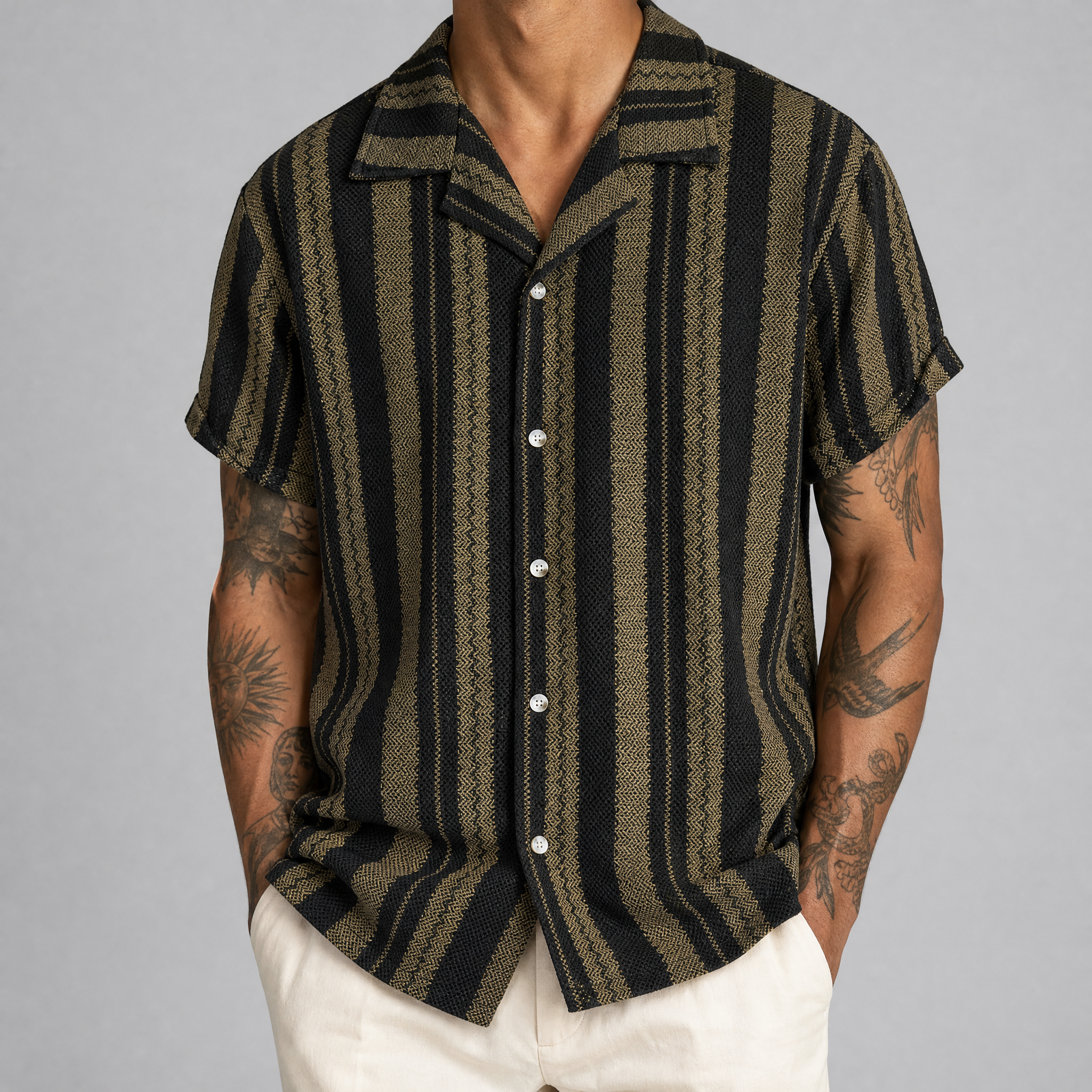 Men's Sage Stripe Short Sleeve Shirt – Mens Summer Shirts