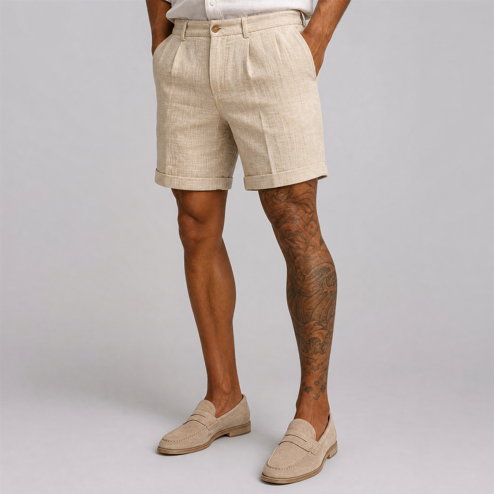 Men's Sage Tailored Shorts – Smart Casual Chino Shorts Men