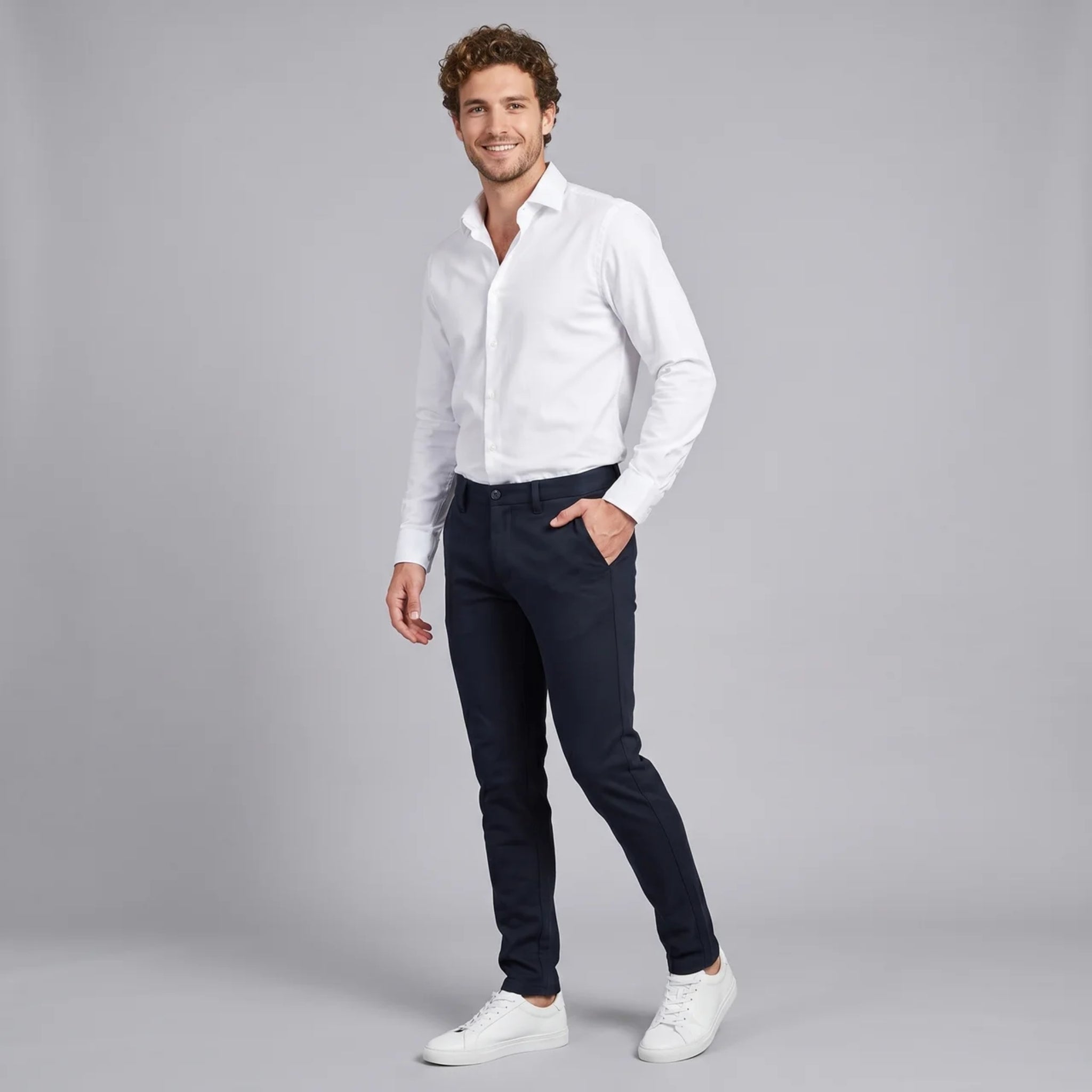 Men’s Slim-Fit Tapered Smart Trousers