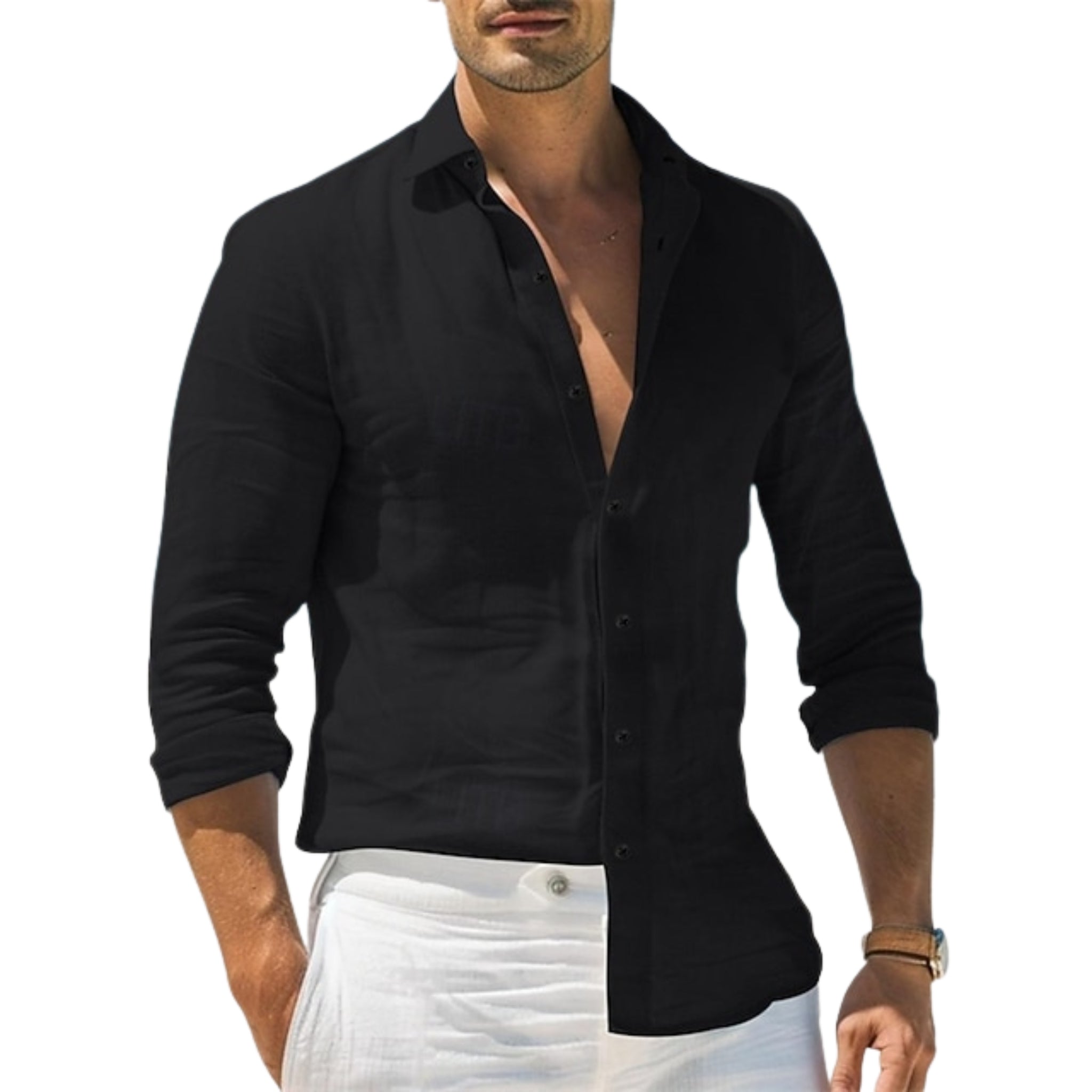 Men’s Solid Button-Down Shirt