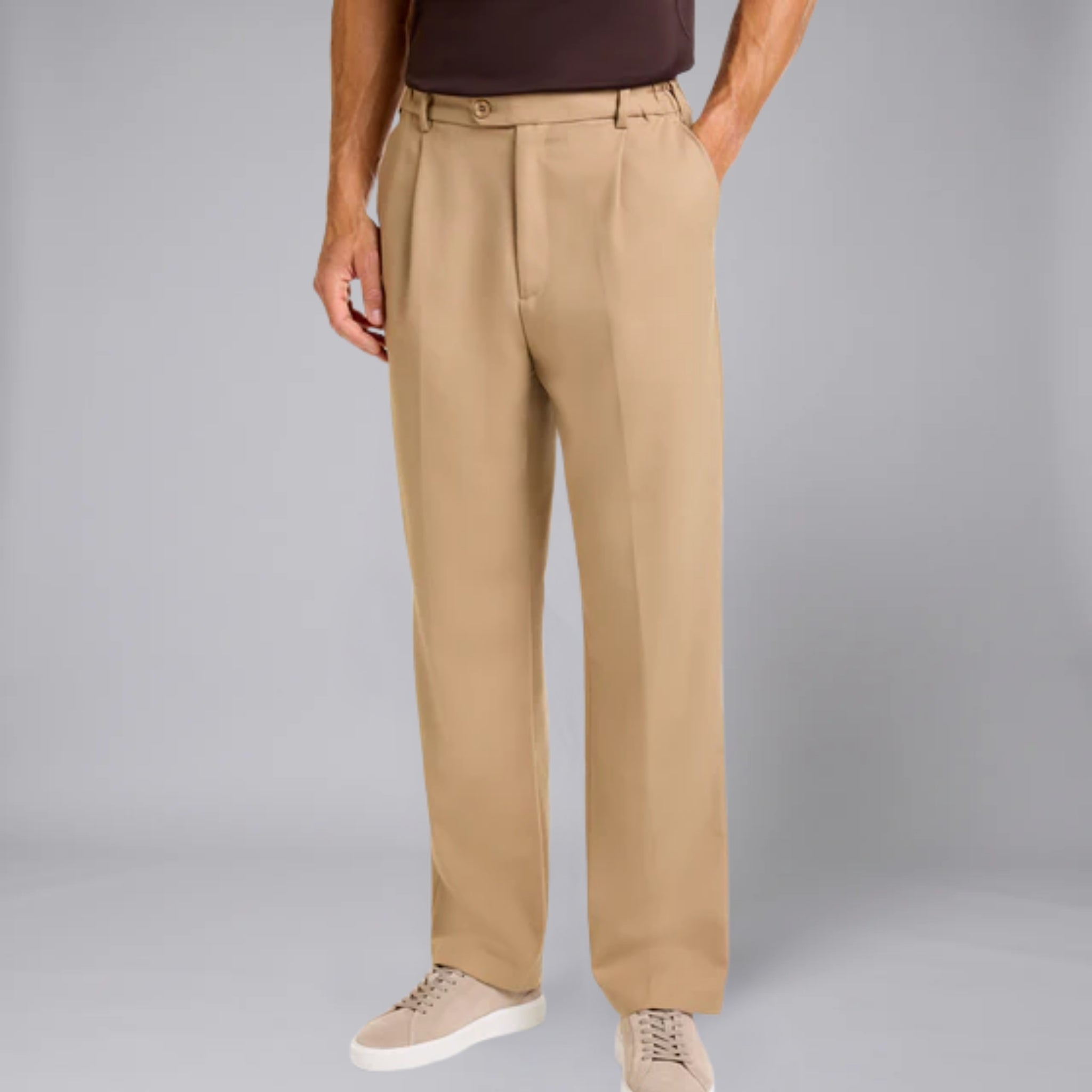 Men’s Straight-Leg Pleated Trousers