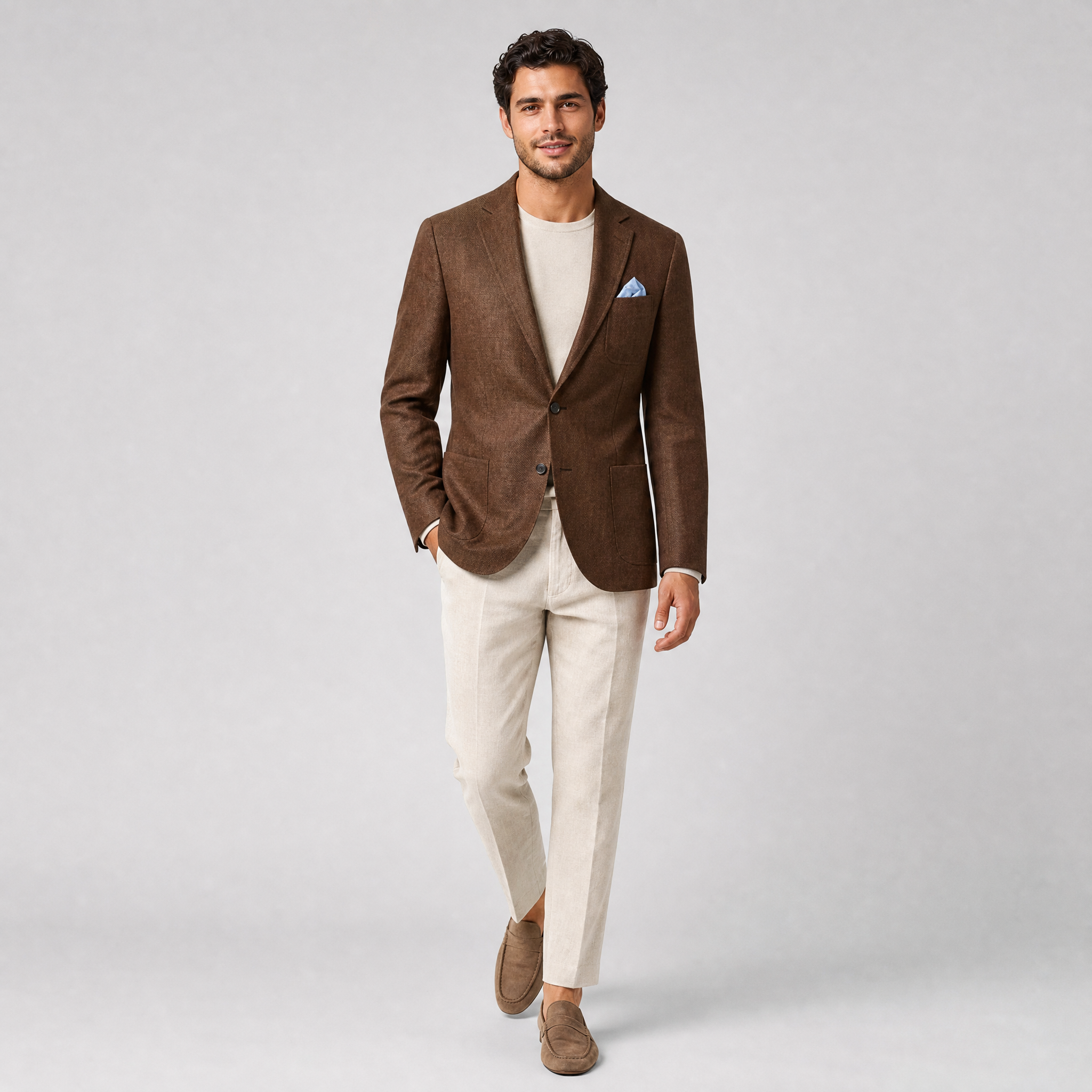 Men’s Tailored Linen-Blend Blazer