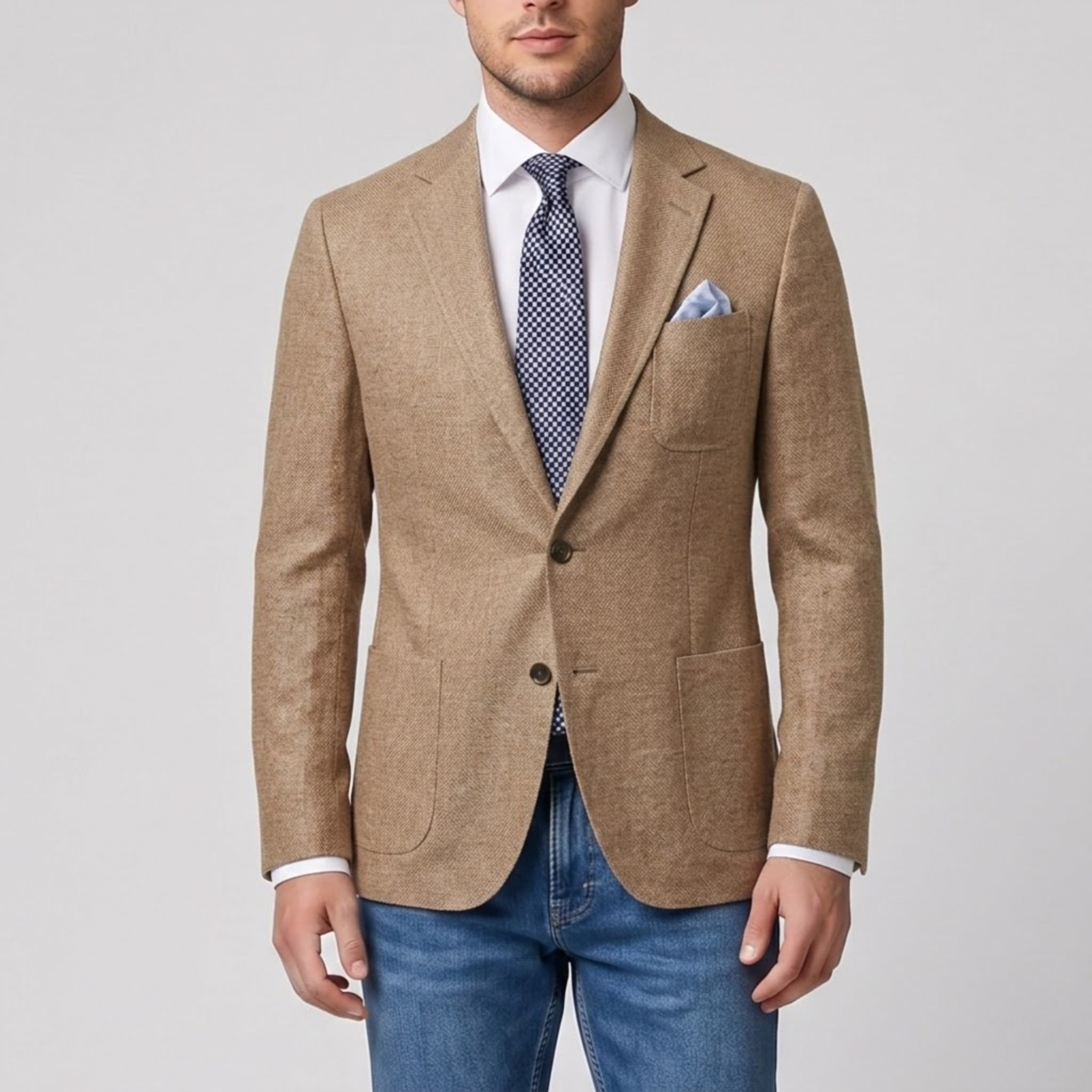 Men’s Tailored Linen-Blend Blazer