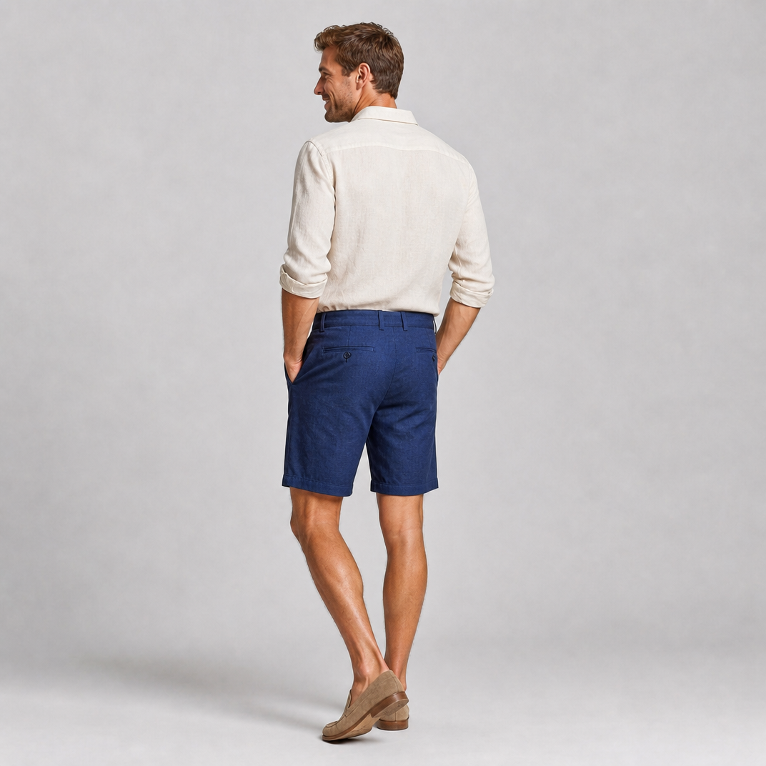 Men’s Tailored Pleated Linen Shorts