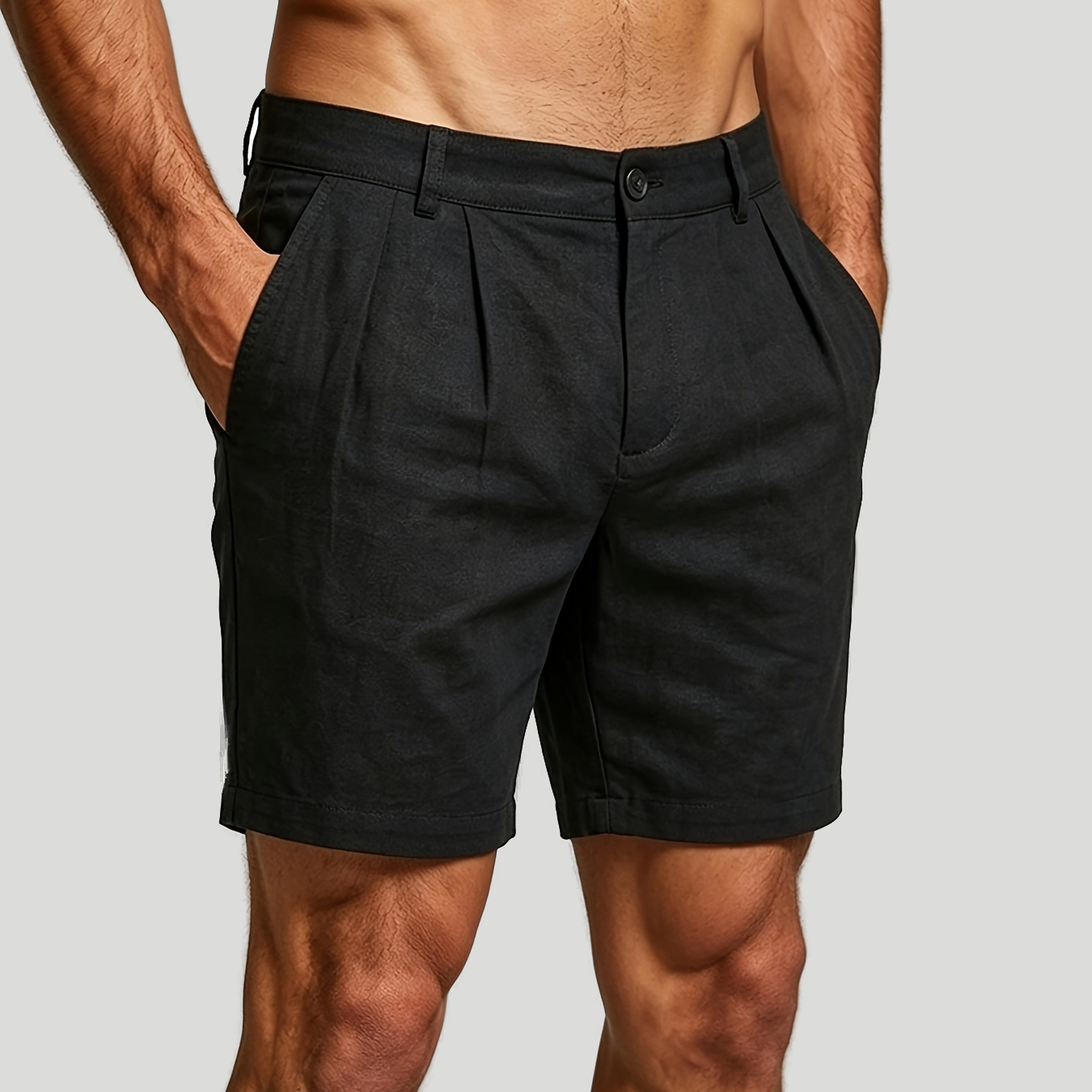 Men’s Tailored Pleated Linen Shorts