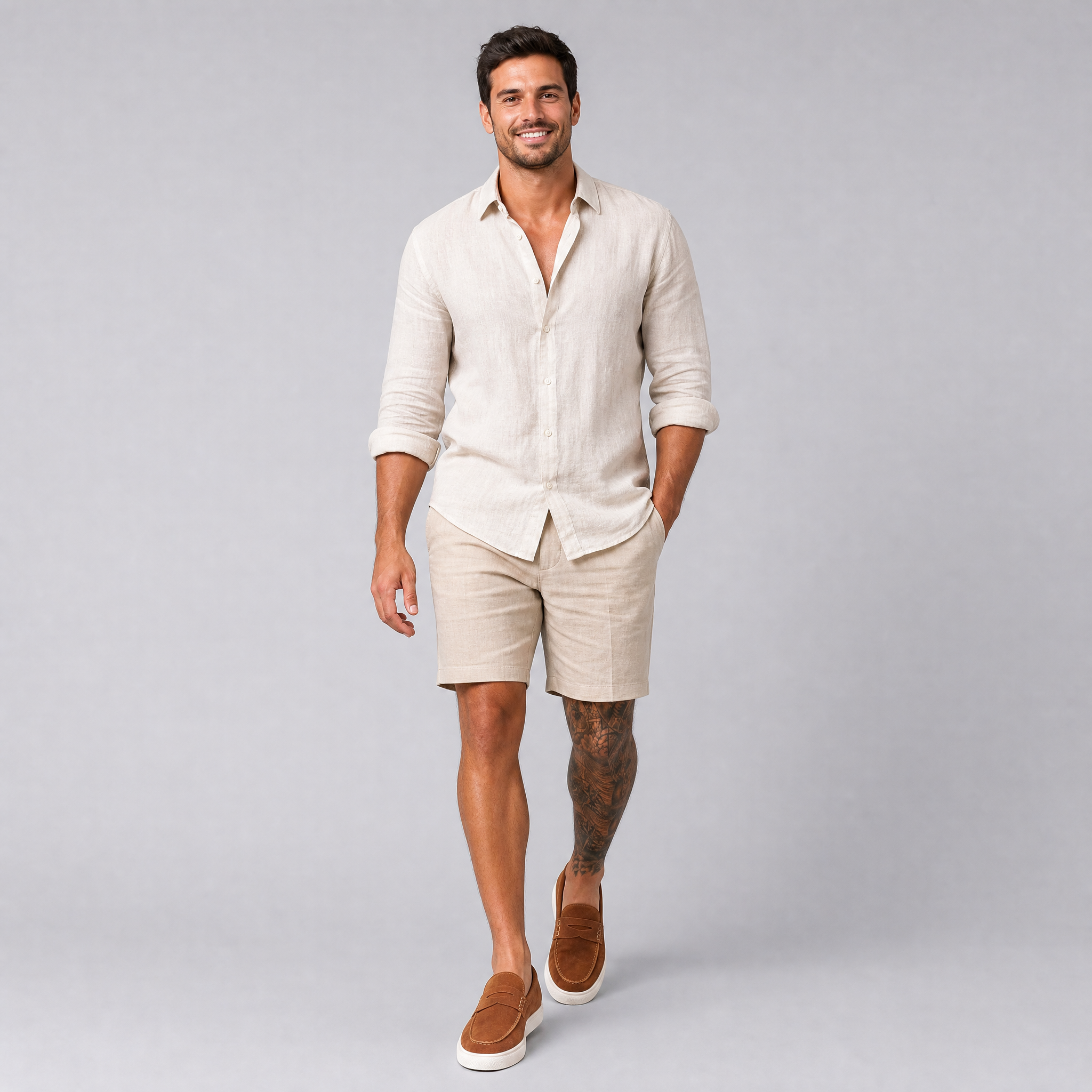 Men’s Tan Suede Smart-Casual Hybrid Loafers