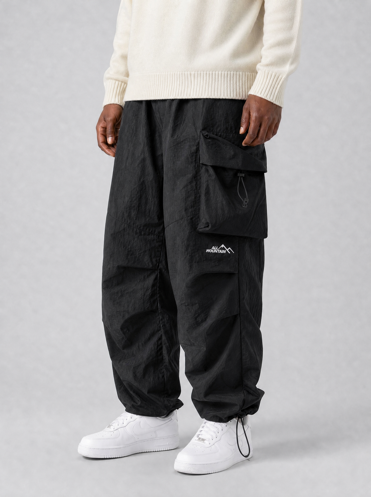 Men's Technical Blend Wide Leg Cargo Trousers - product view 5