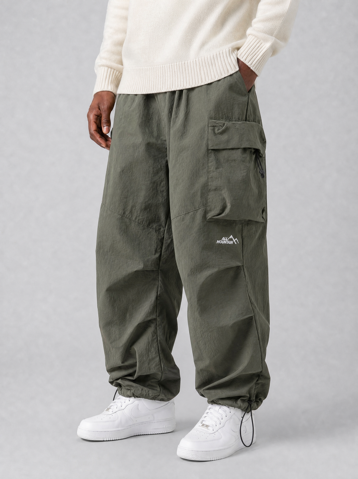 Men's Technical Blend Wide Leg Cargo Trousers - product view 6