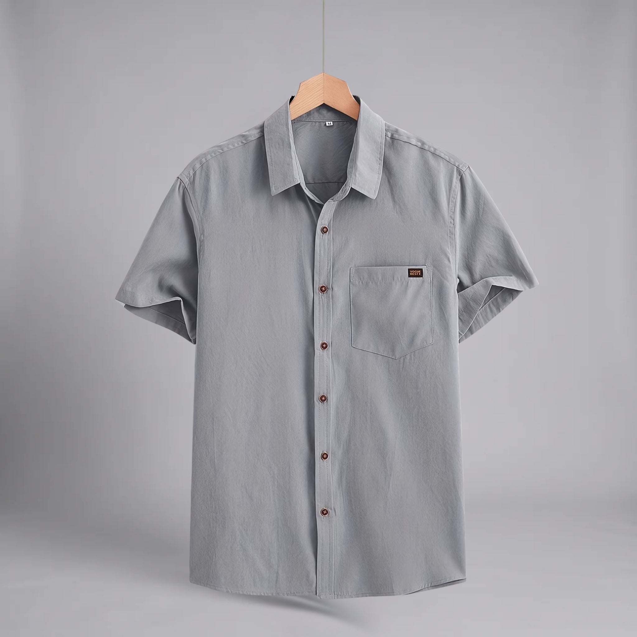 Men’s Textured Cotton Short-Sleeve Shirt