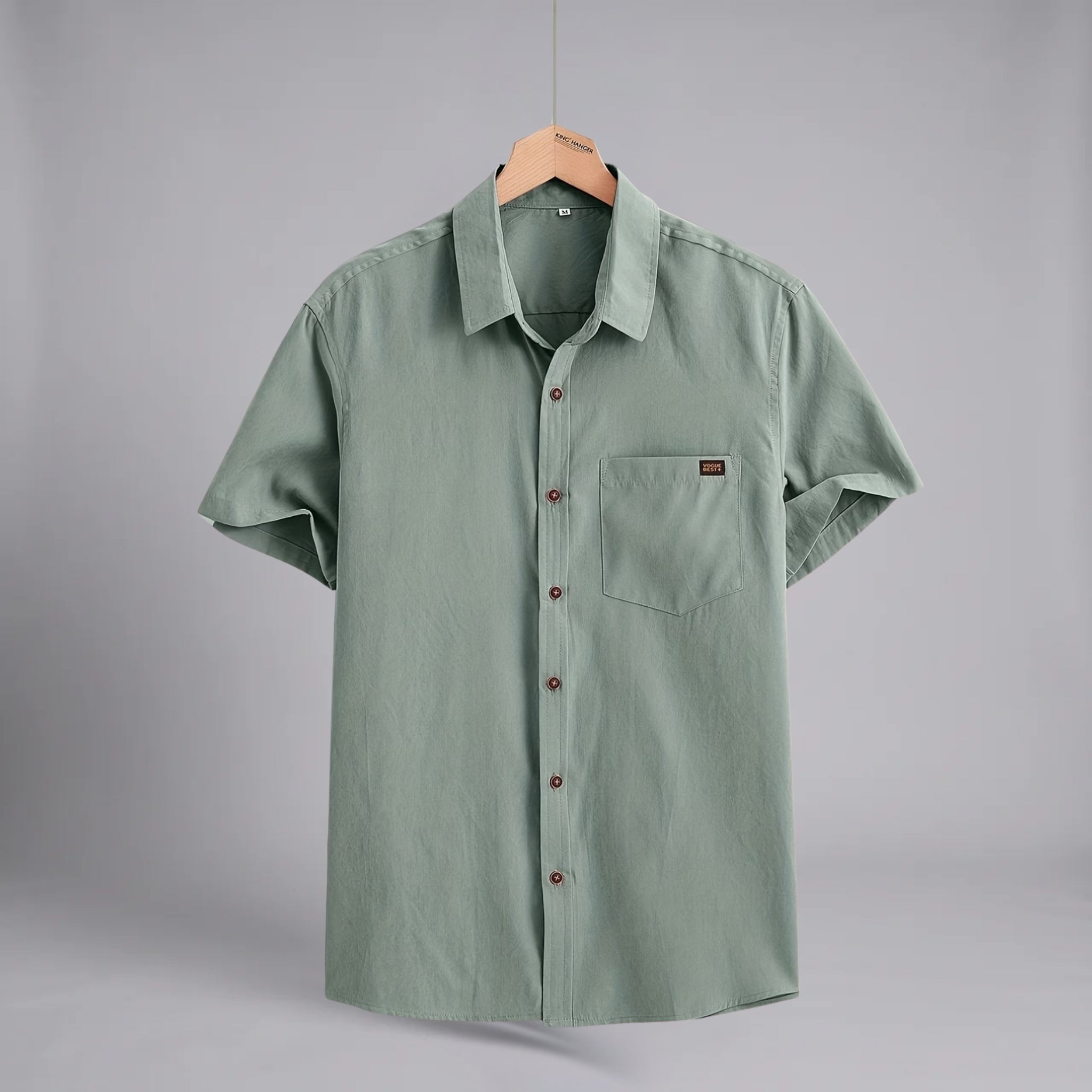 Men’s Textured Cotton Short-Sleeve Shirt