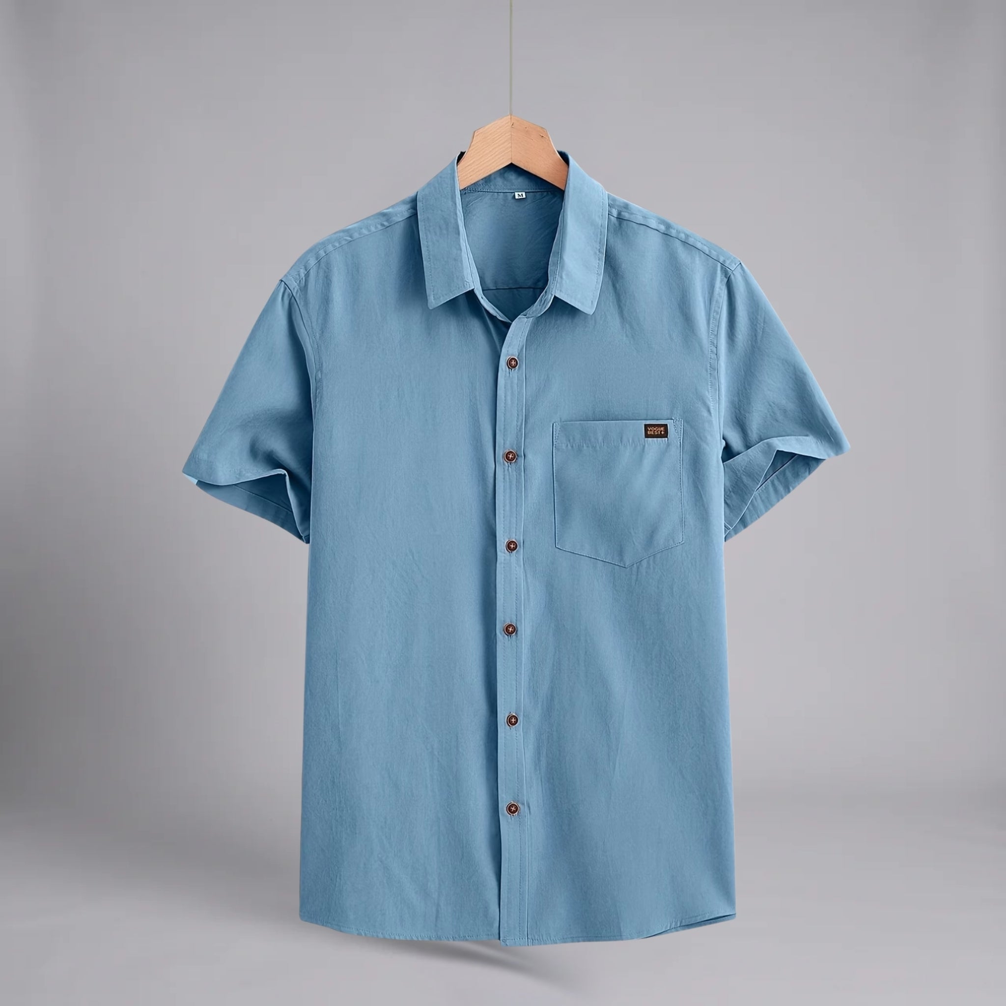 Men’s Textured Cotton Short-Sleeve Shirt
