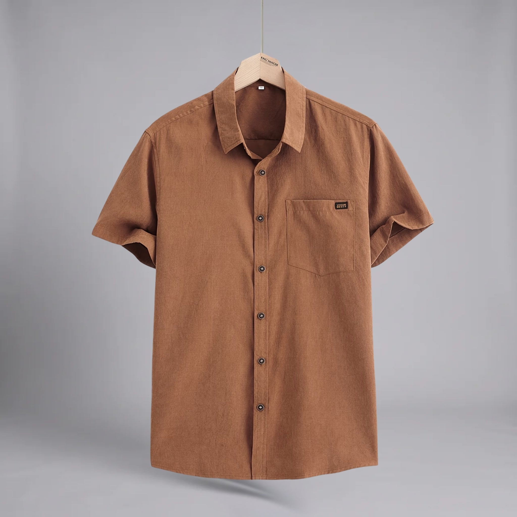 Men’s Textured Cotton Short-Sleeve Shirt