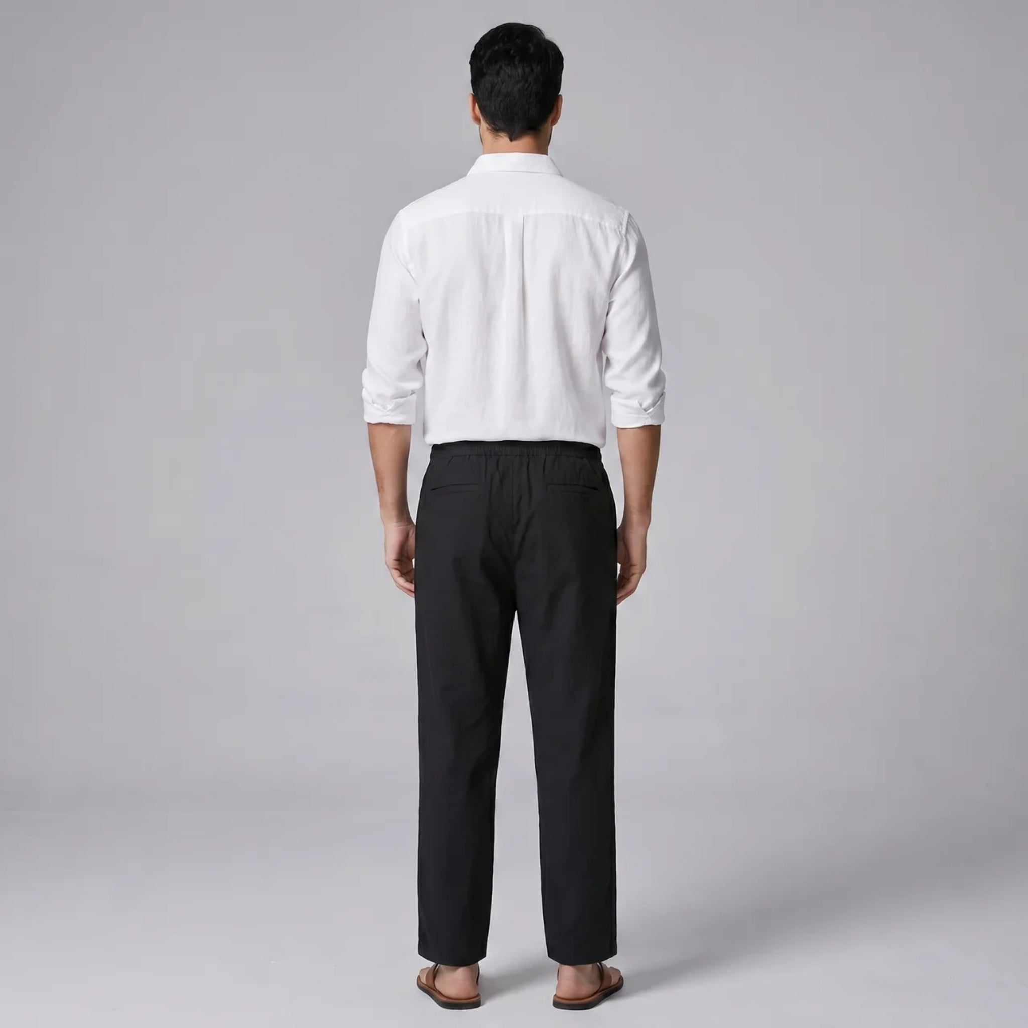 Men’s Textured Straight-Leg Trousers