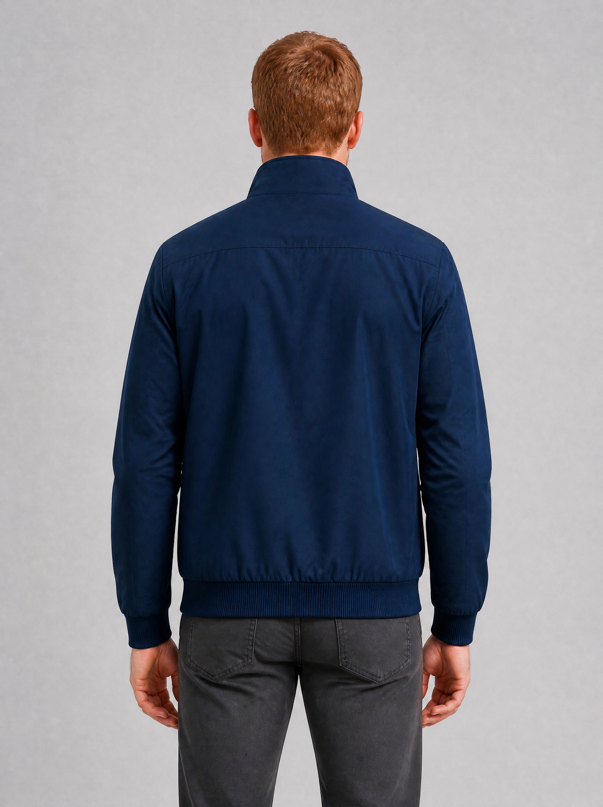 Men's Twill Blend Regular Zip Pocket Harrington Jacket - product view 4