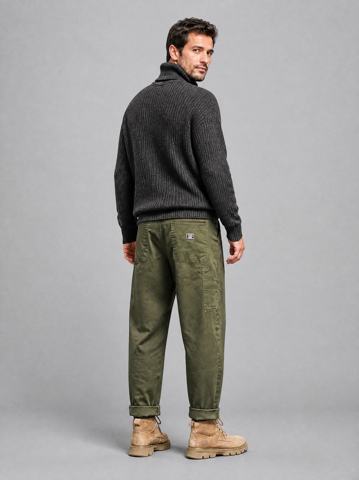 Men's Twill Blend Tapered Fatigue Trousers - product view 2