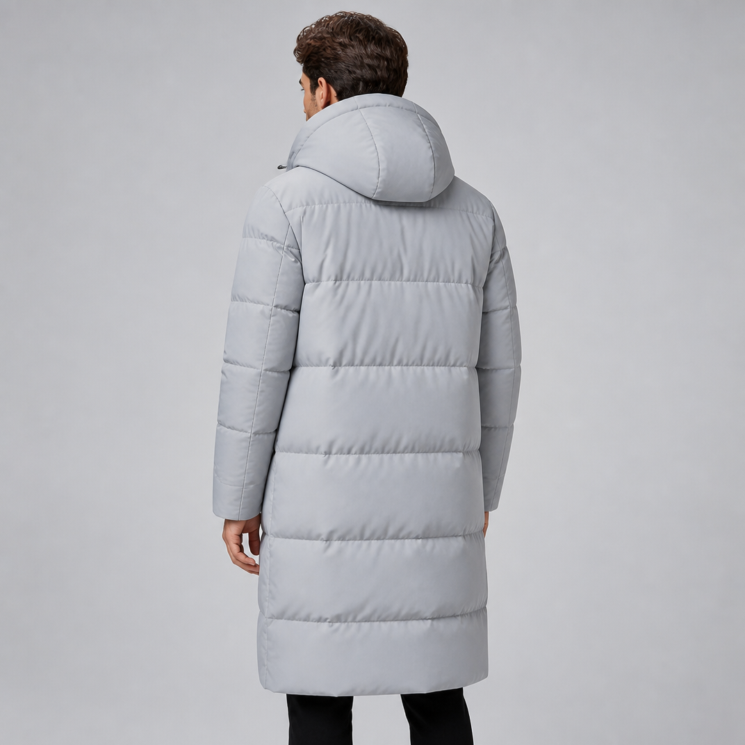 Men's Waterproof Longline Hooded Parka Winter Jacket